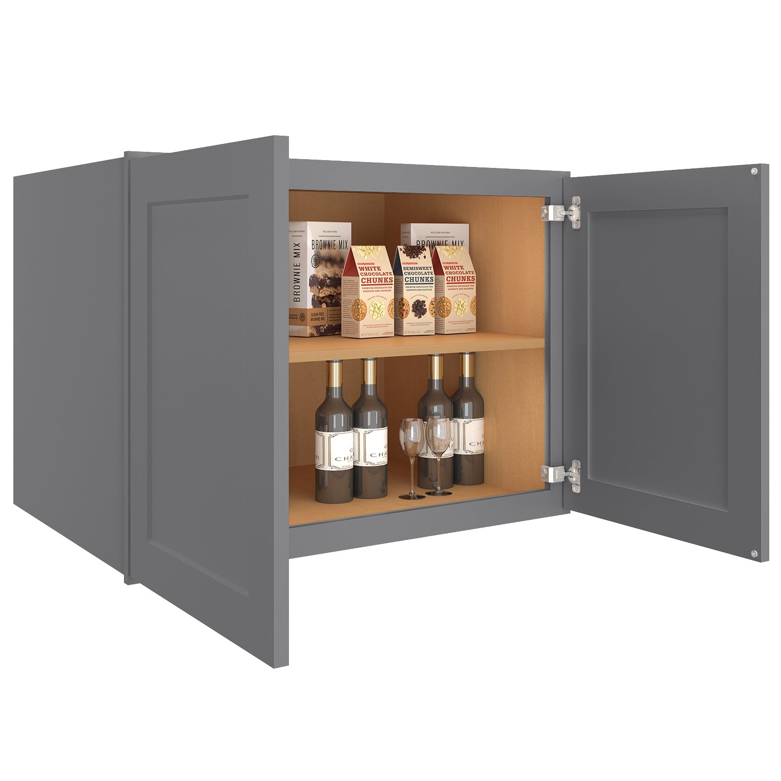 24"D*33"W*24"H Birch Solid Wood Medicine Cabinet Wall Mounted W332424