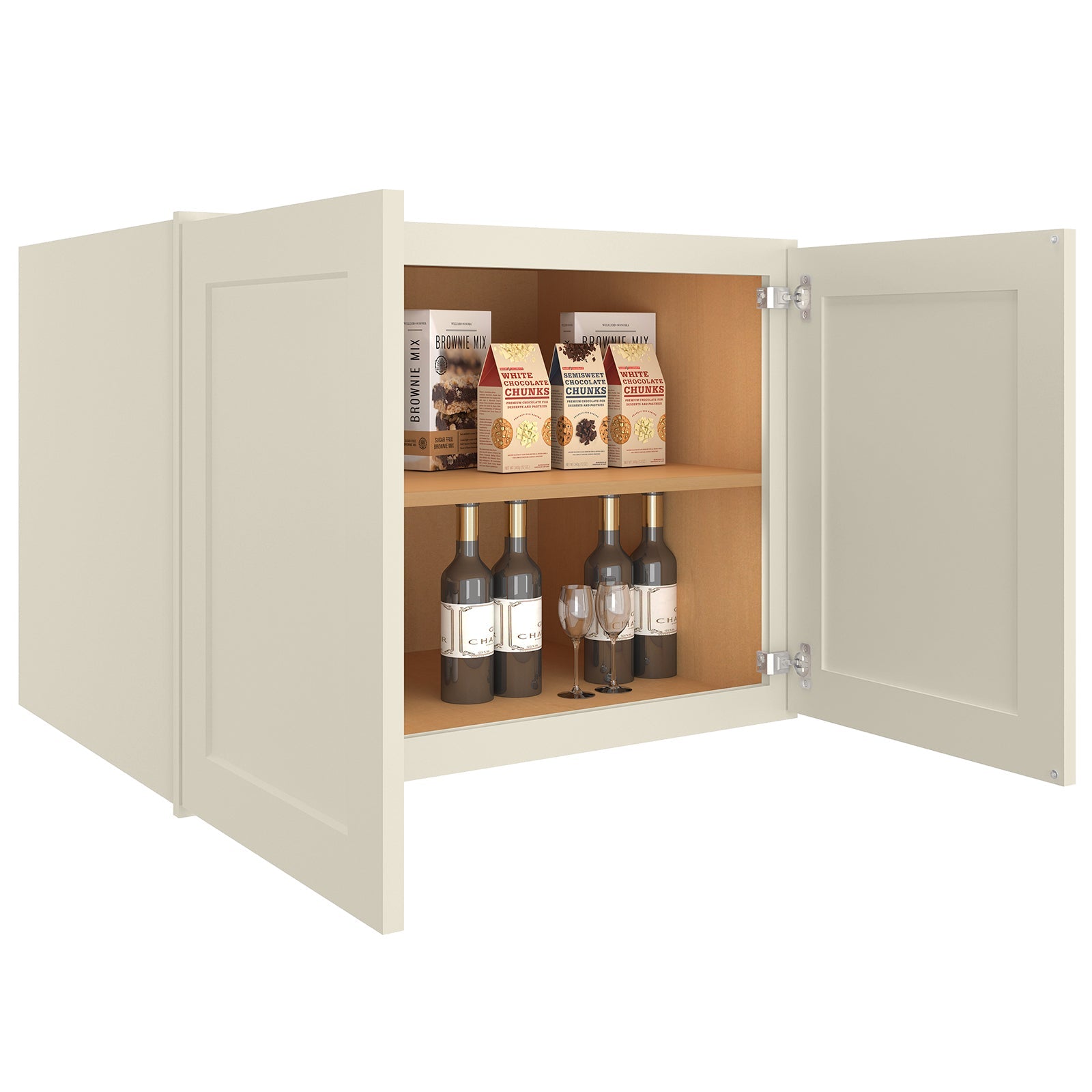 24"D*33"W*24"H Birch Solid Wood Medicine Cabinet Wall Mounted W332424