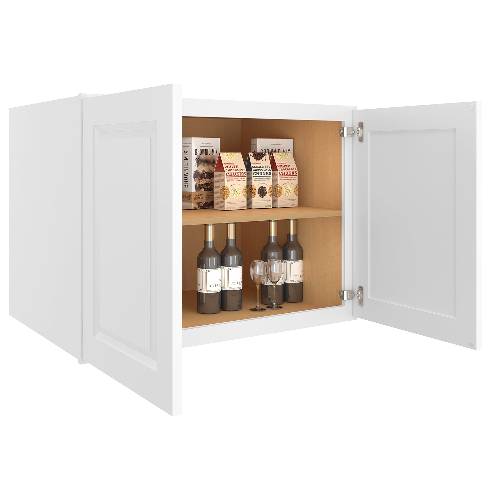 24"D*33"W*24"H Birch Solid Wood Medicine Cabinet Wall Mounted W332424