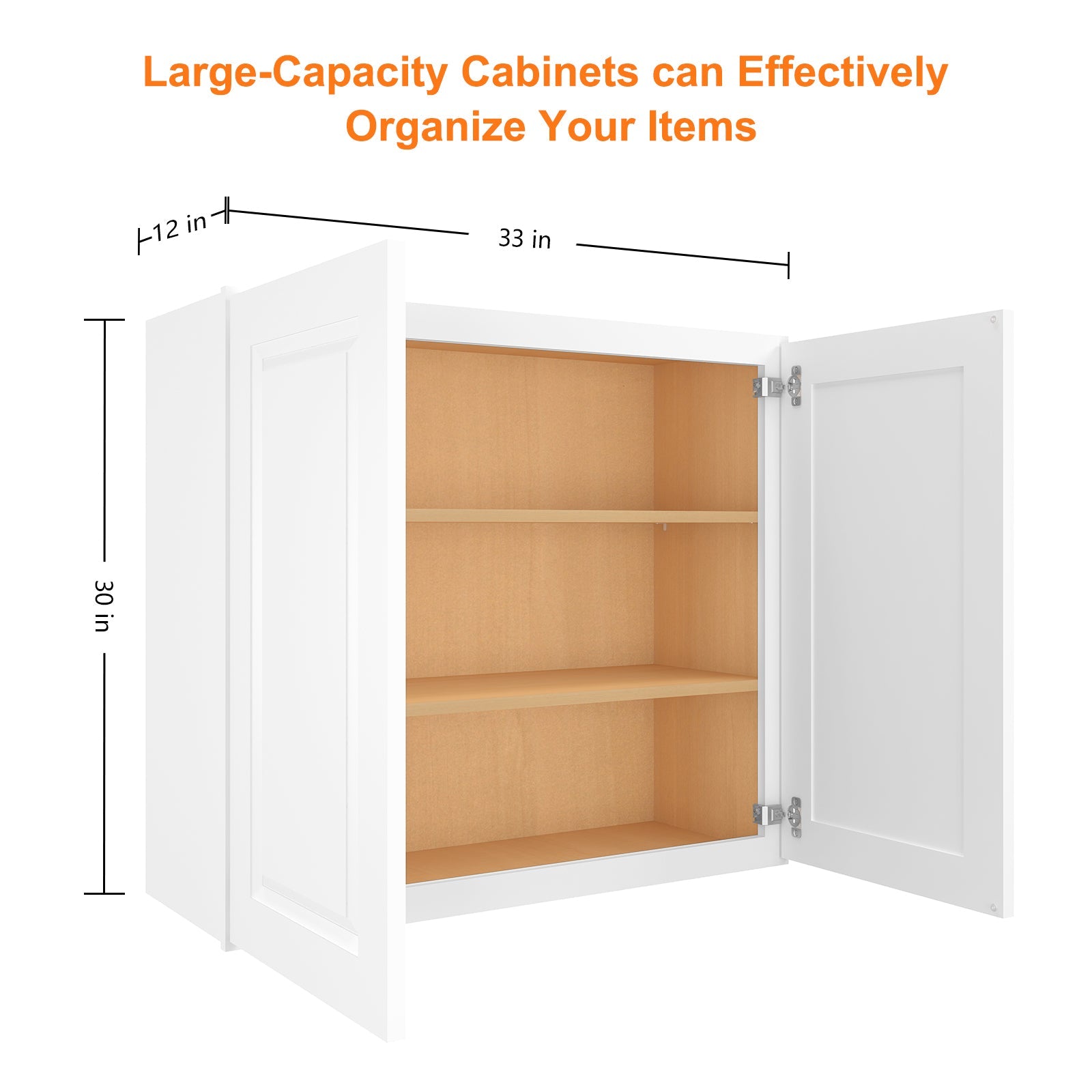 12"D*33"W*30"H Birch Solid Wood Medicine Cabinet Wall Mounted W3330