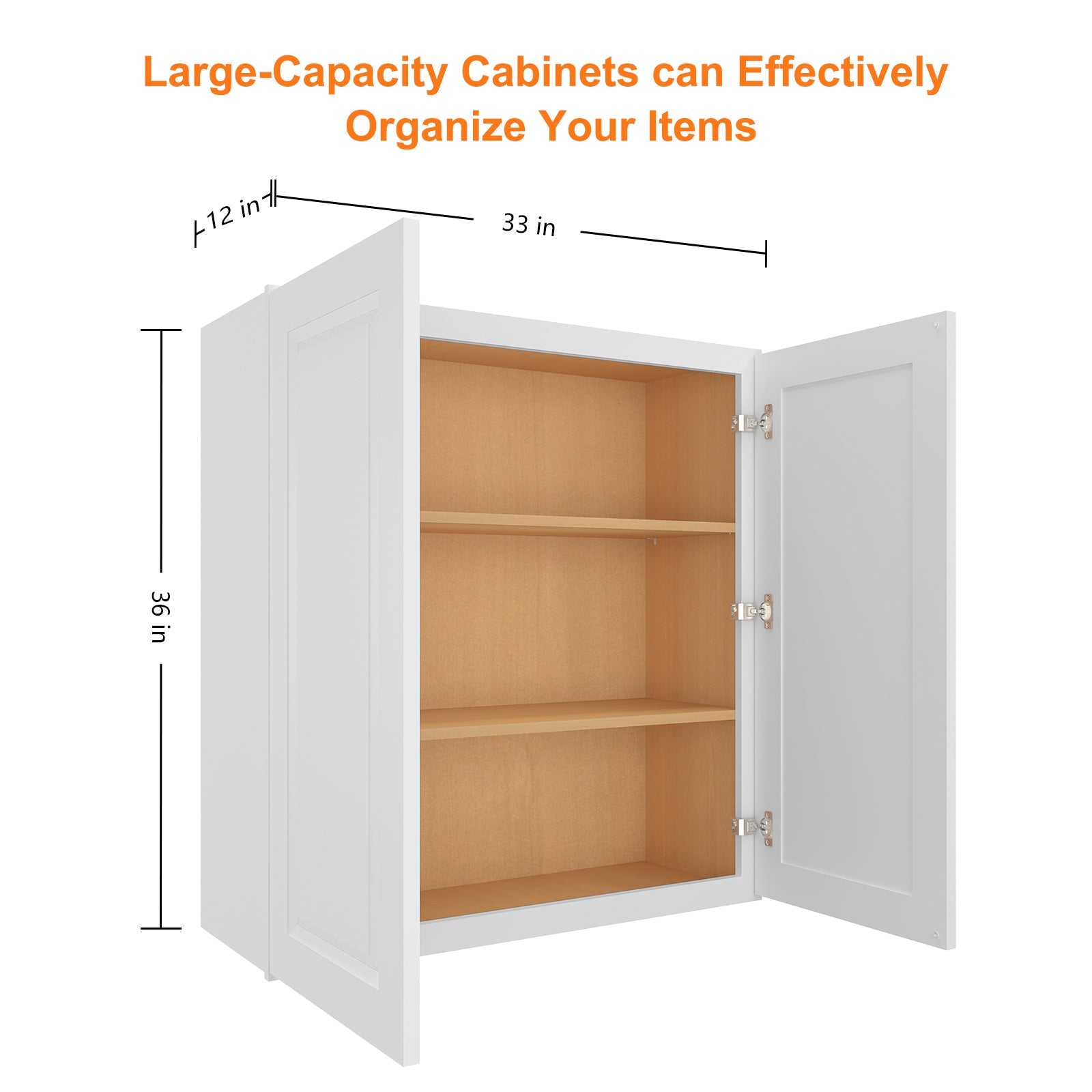 12"D*33"W*36"H Birch Solid Wood Medicine Cabinet Wall Mounted W3336