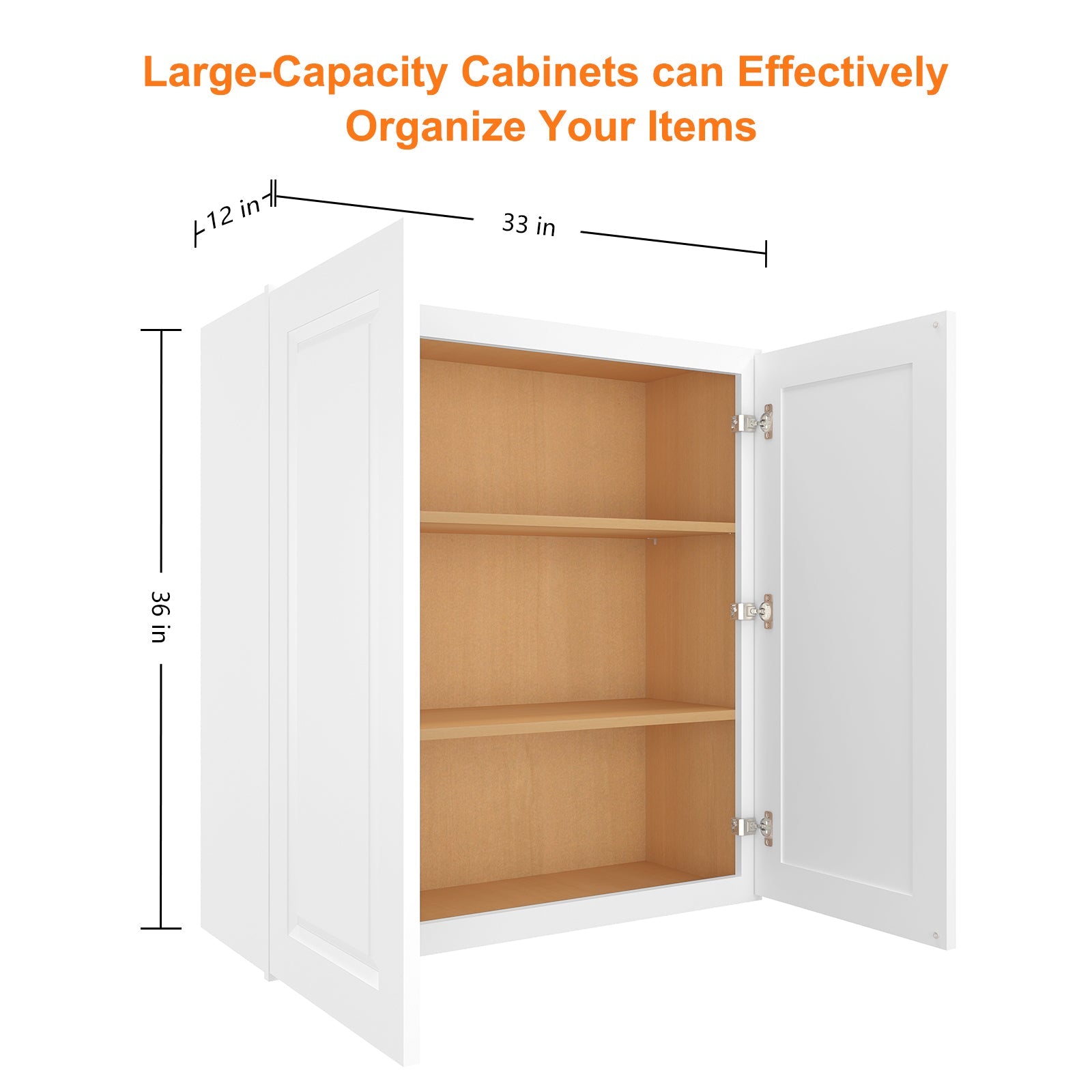 12"D*33"W*36"H Birch Solid Wood Medicine Cabinet Wall Mounted W3336