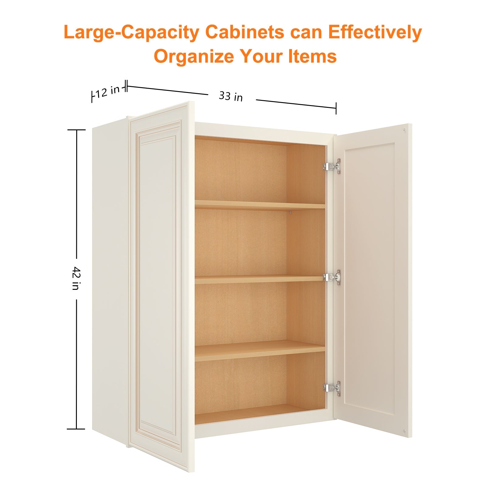 24"D*33"W*42"H Birch Solid Wood Medicine Cabinet Wall Mounted W3342