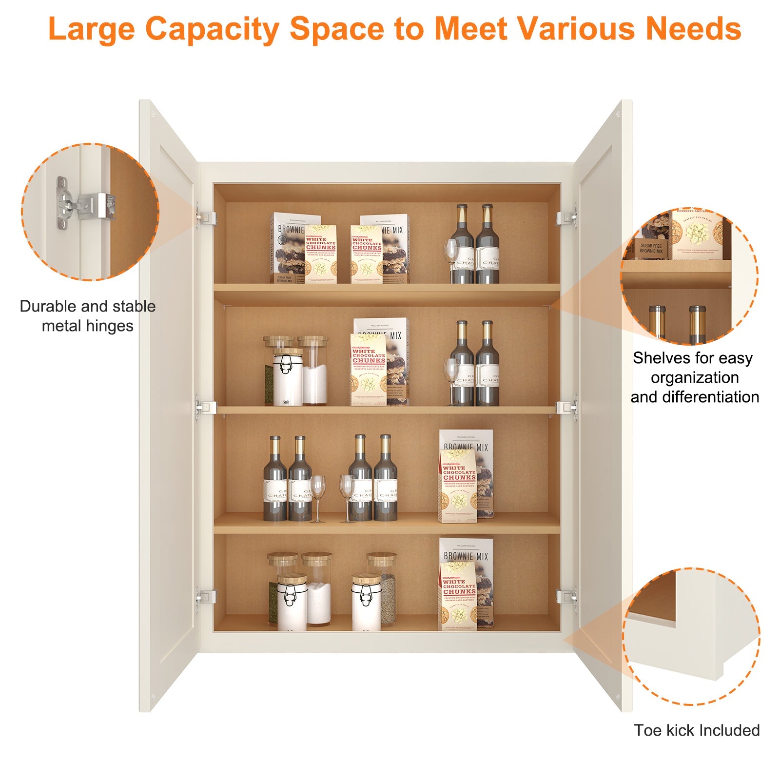 24"D*33"W*42"H Birch Solid Wood Medicine Cabinet Wall Mounted W3342