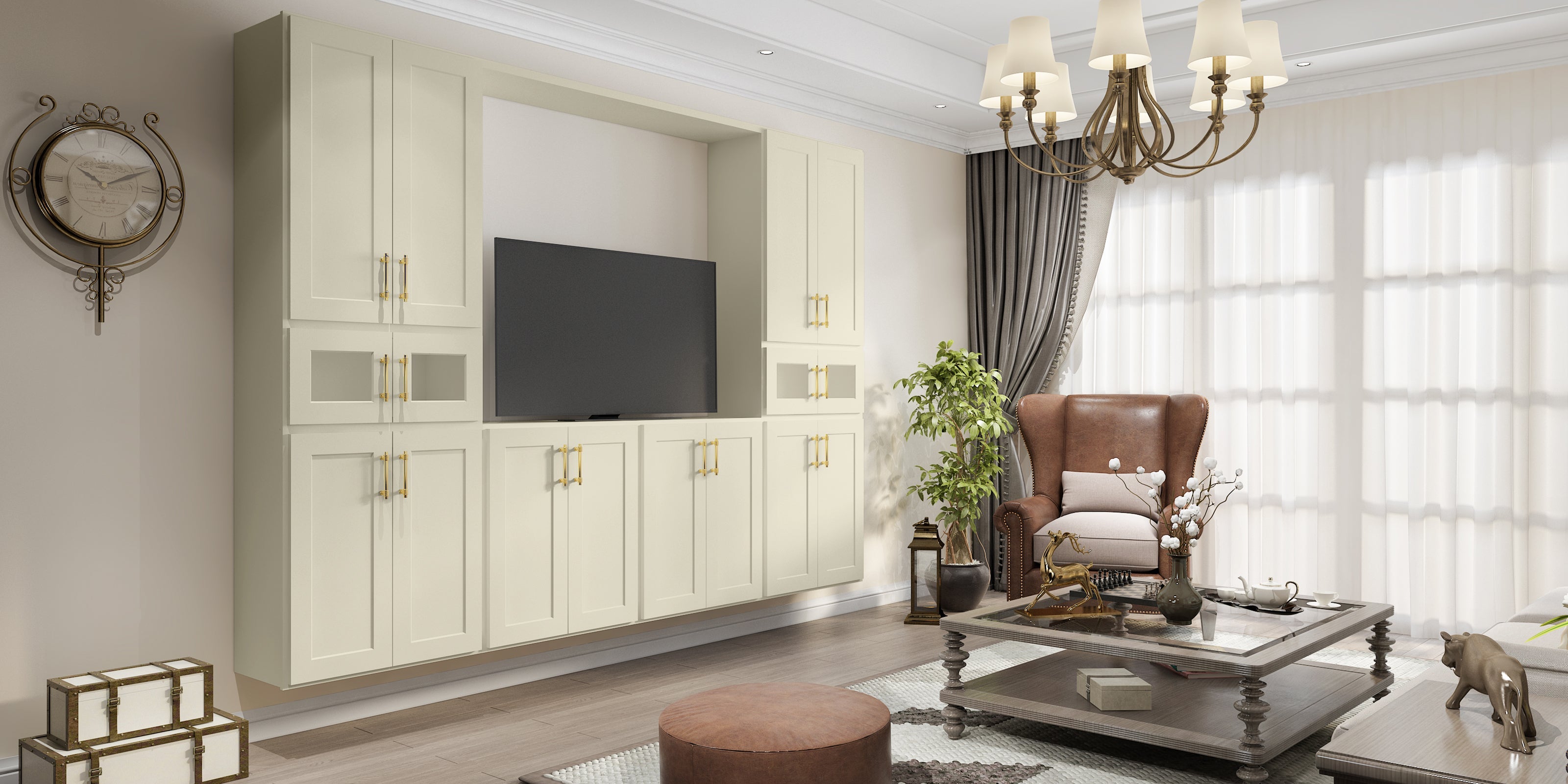 24"D*36"W*15"H Birch Solid Wood Medicine Cabinet Wall Mounted W361524