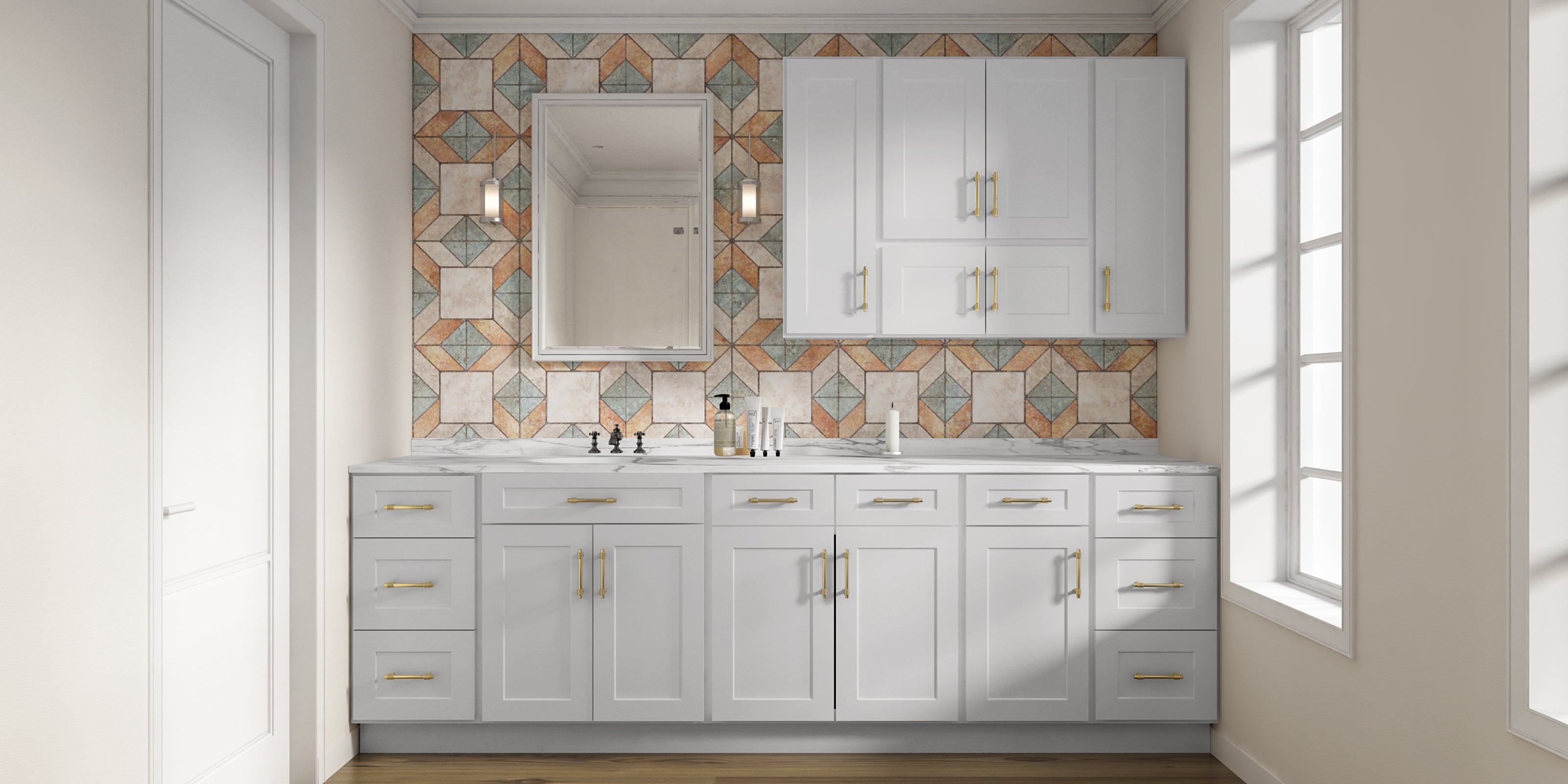 24"D*36"W*18"H Birch Solid Wood Medicine Cabinet Wall Mounted W361824