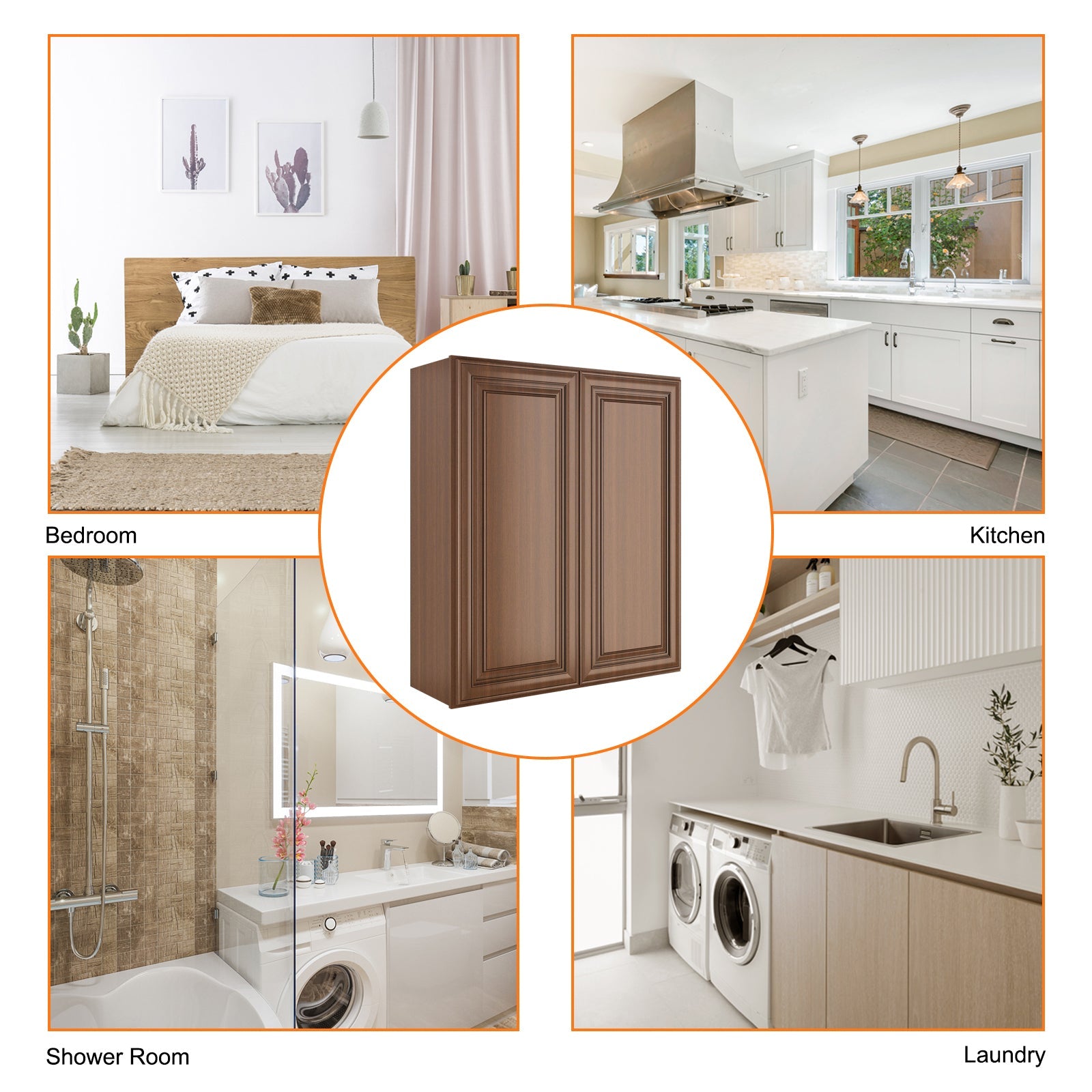 24"D*36"W*36"H Birch Solid Wood Medicine Cabinet Wall Mounted W3636