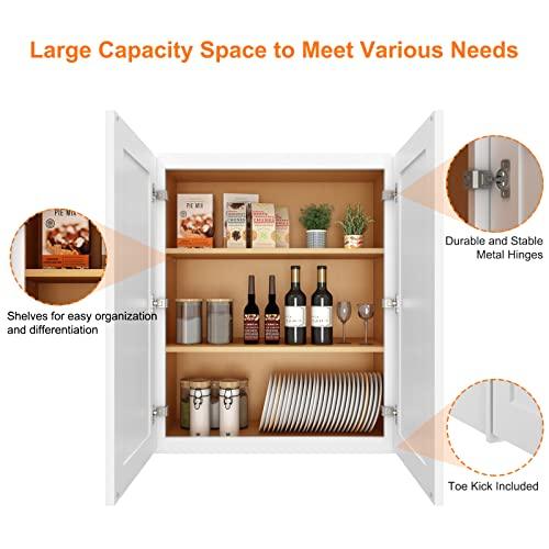 Wall Cabinets Multifunctional Wooden Storage Cabinets Made of HDF with Soft Closing Doors for Kitchens, Bathrooms, Studies,Living Rooms and Other Places, Decorative Furniture Buylikepro