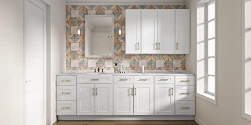 Wall Mounted Frameless Glass Door Cabinet, Wooden Storage Cabinet with Soft Closing Doors, Decorative Furniture for Living Room, Dtchen, Bathroom, Laundry Room Buylikepro