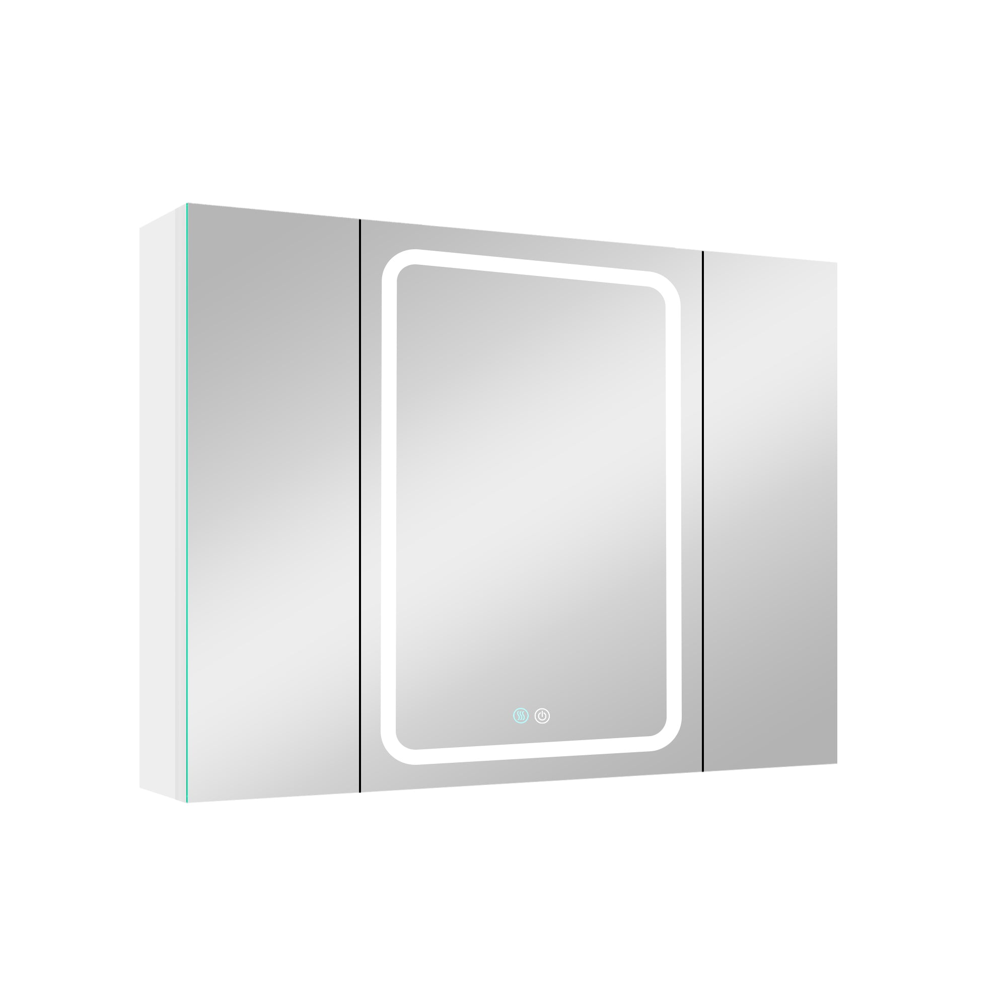 40x30 Inch LED Bathroom Medicine Cabinet Surface Mount Double Door Lighted Medicine Cabinet, Medicine Cabinets for Bathroom with Mirror Defogging, Dimmer White