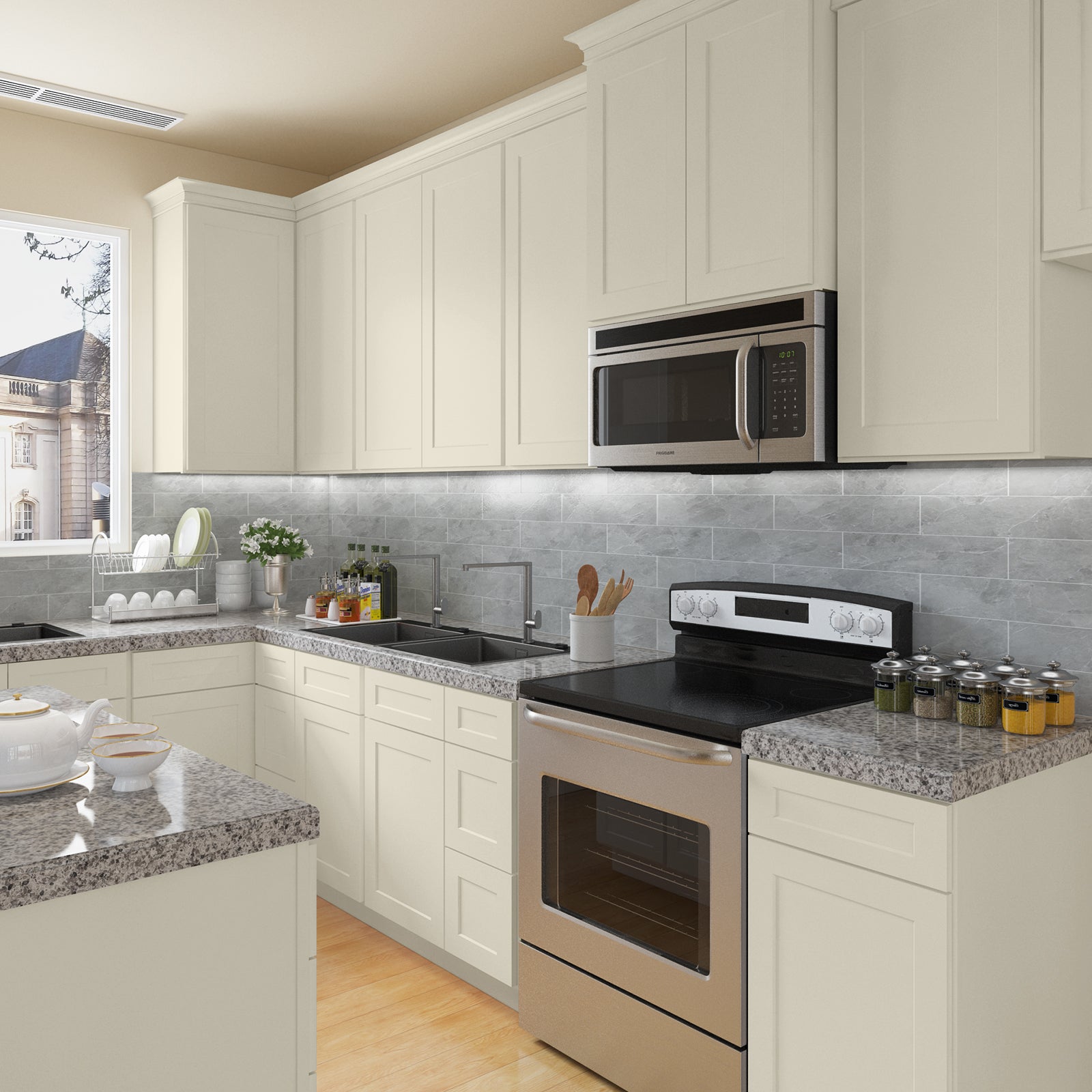 21"Dx30"Wx34-1/2"H Birch Solid Wood Bath Vanity Cabinet without Top V3021DL