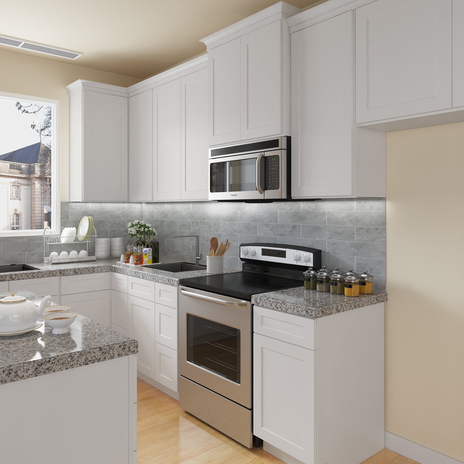 21"D Birch Solid Wood X 42"W X 34-1/2"H Bath Vanity Double Drawer Cabinet without Top VDDB42