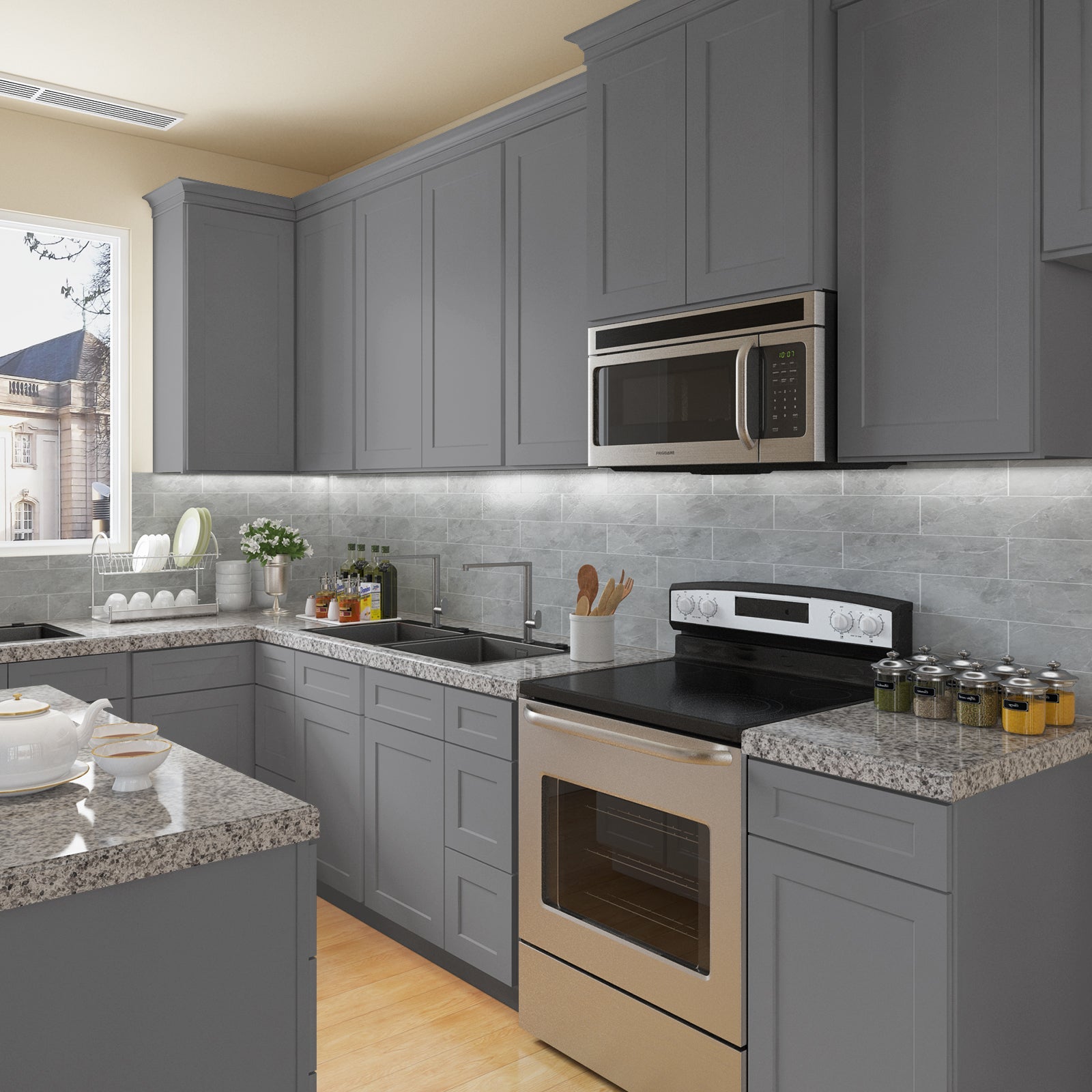 21"Dx30"Wx34-1/2"H Birch Solid Wood Bath Vanity Cabinet without Top V3021DL