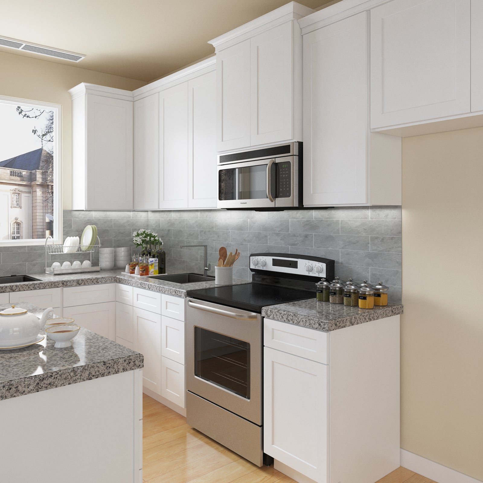 21"D Birch Solid Wood X 42"W X 34-1/2"H Bath Vanity Double Drawer Cabinet without Top VDDB42