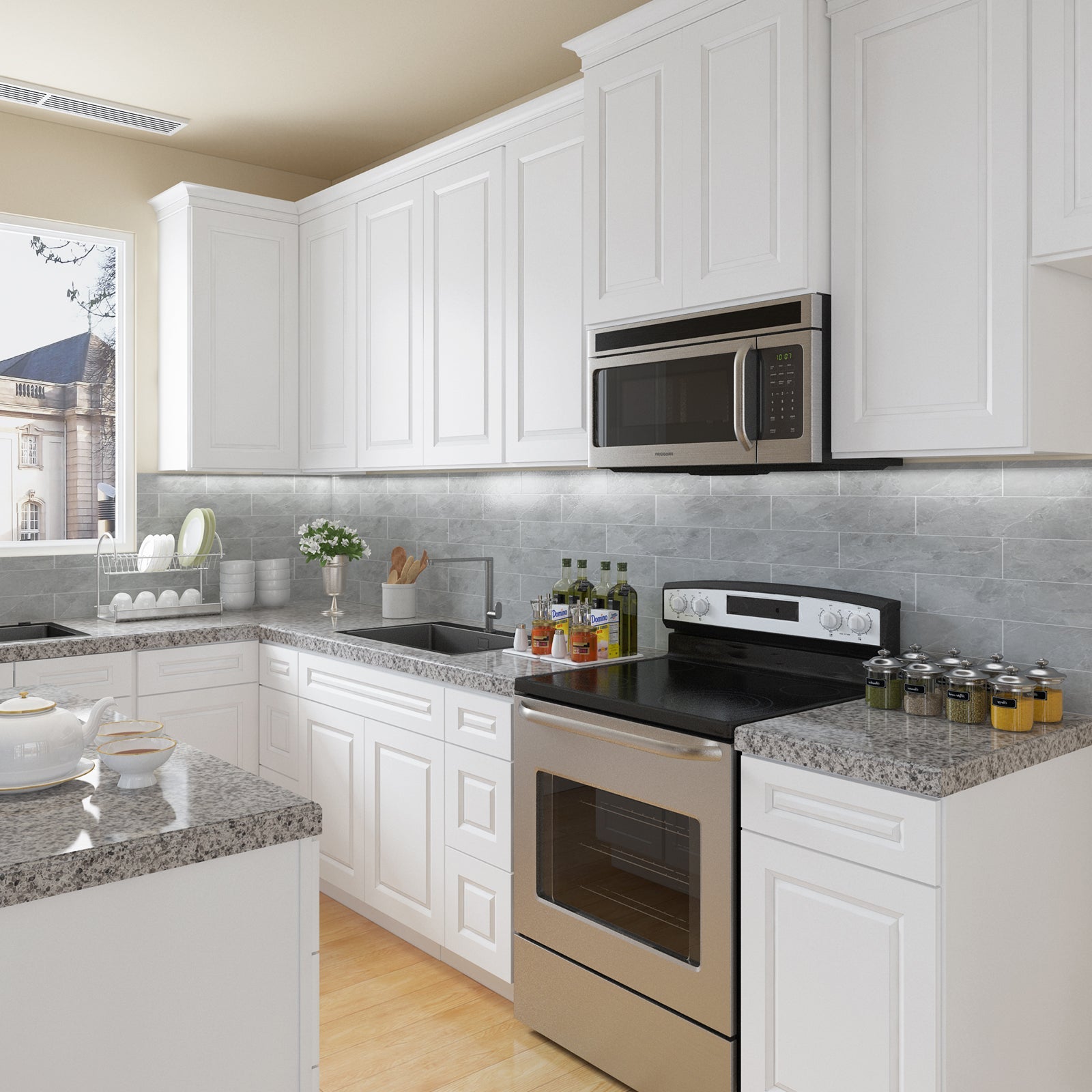 21"D Birch Solid Wood X48"W X 21"D X 34-1/2"H Bath Vanity Sink Drawer Cabinet without Top VDDB48