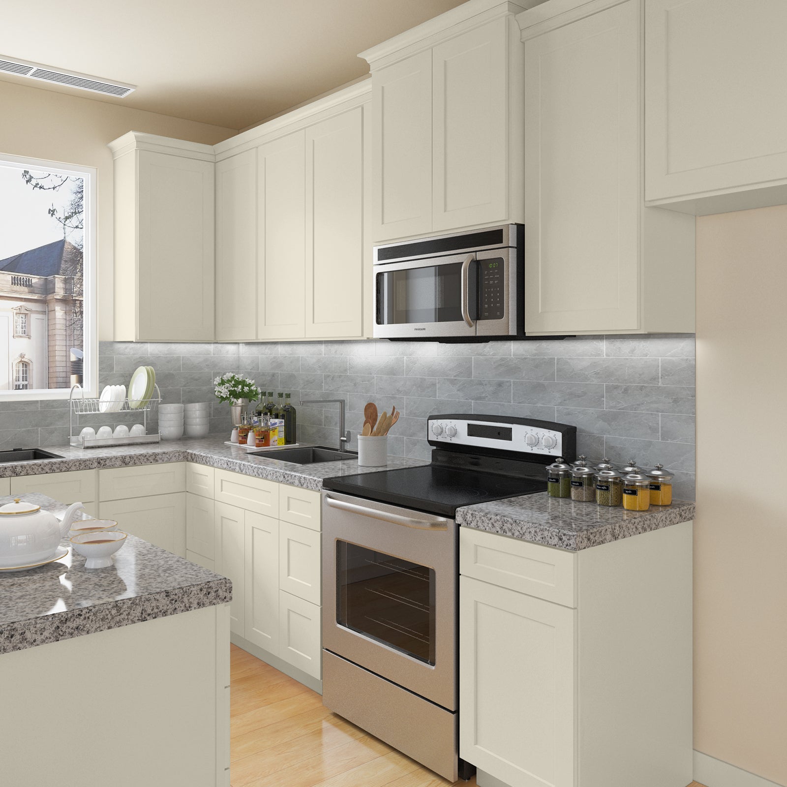 21"D Birch Solid Wood X 60"W X 34-1/2"H Bath Vanity Double Drawer Cabinet without Top VDDB60