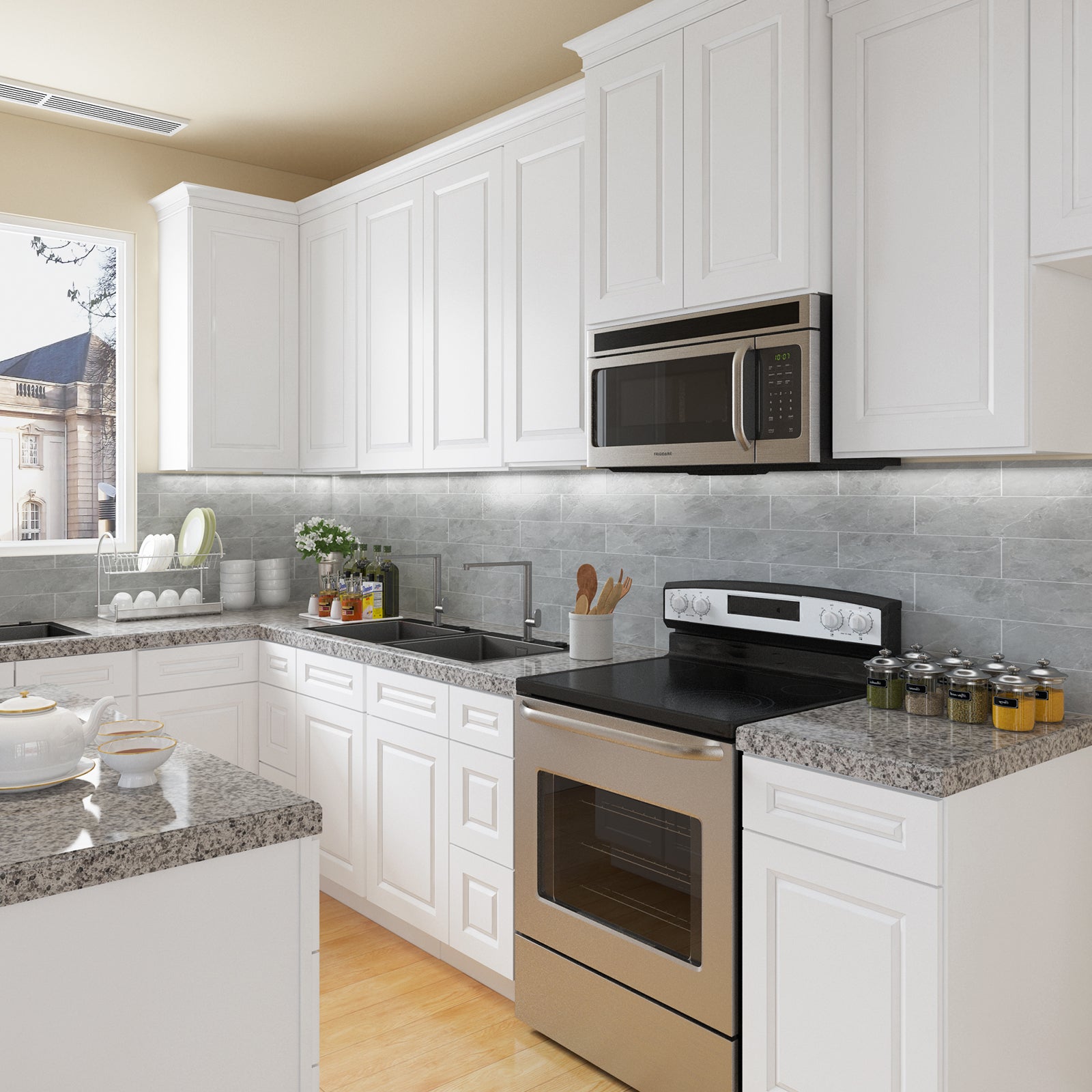 21"Dx30"Wx34-1/2"H Birch Solid Wood Bath Vanity Cabinet without Top V3021DR