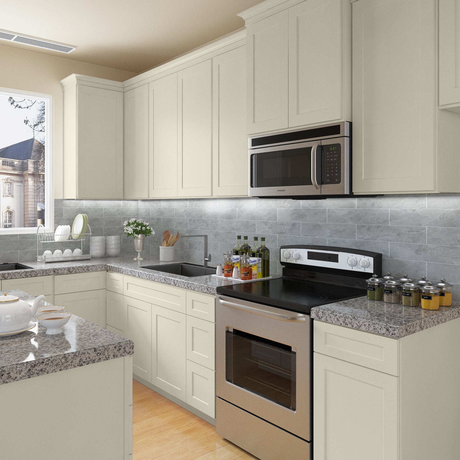 21"D Birch Solid Wood X48"W X 21"D X 34-1/2"H Bath Vanity Sink Drawer Cabinet without Top VDDB48