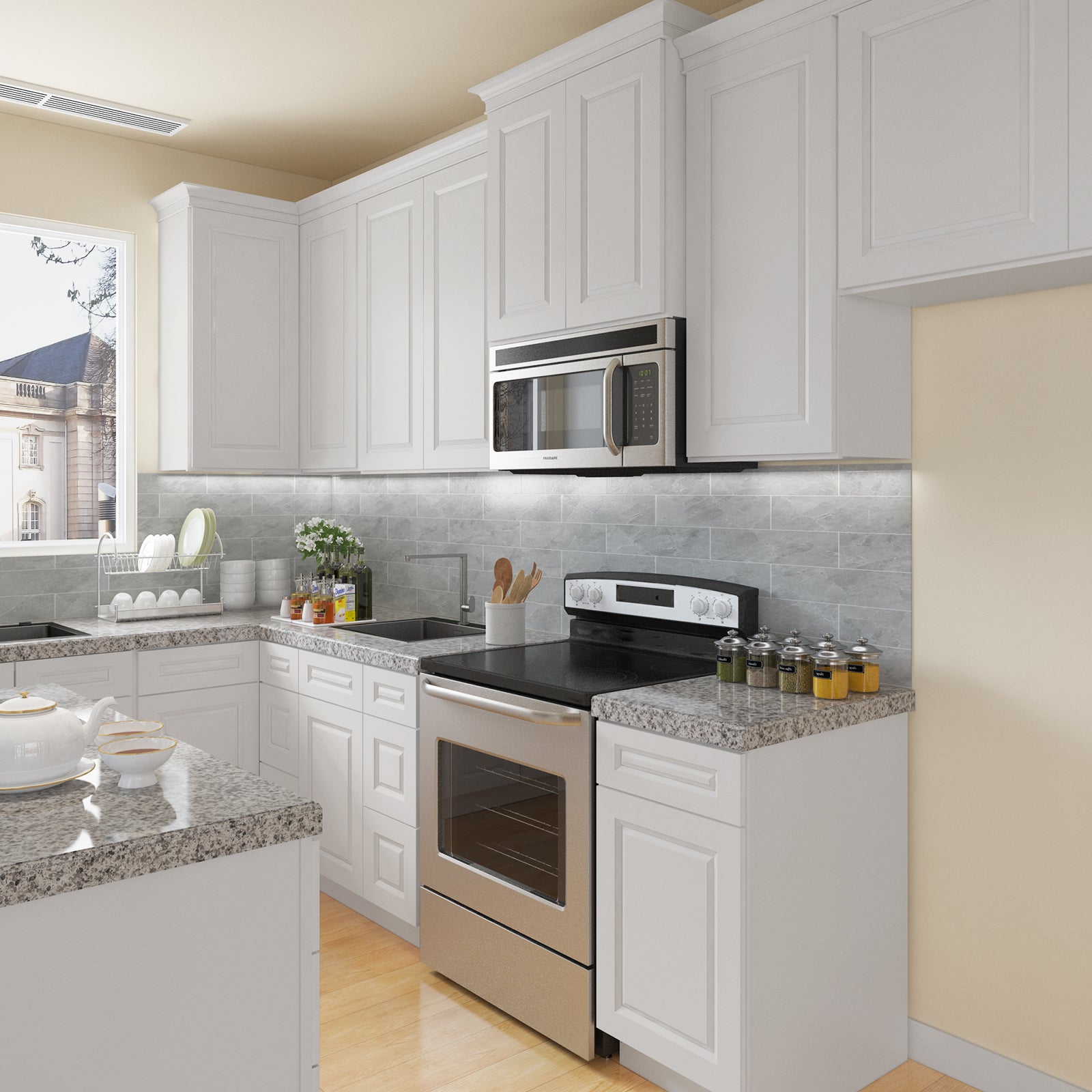 21"D Birch Solid Wood X 42"W X 34-1/2"H Bath Vanity Double Drawer Cabinet without Top VDDB42