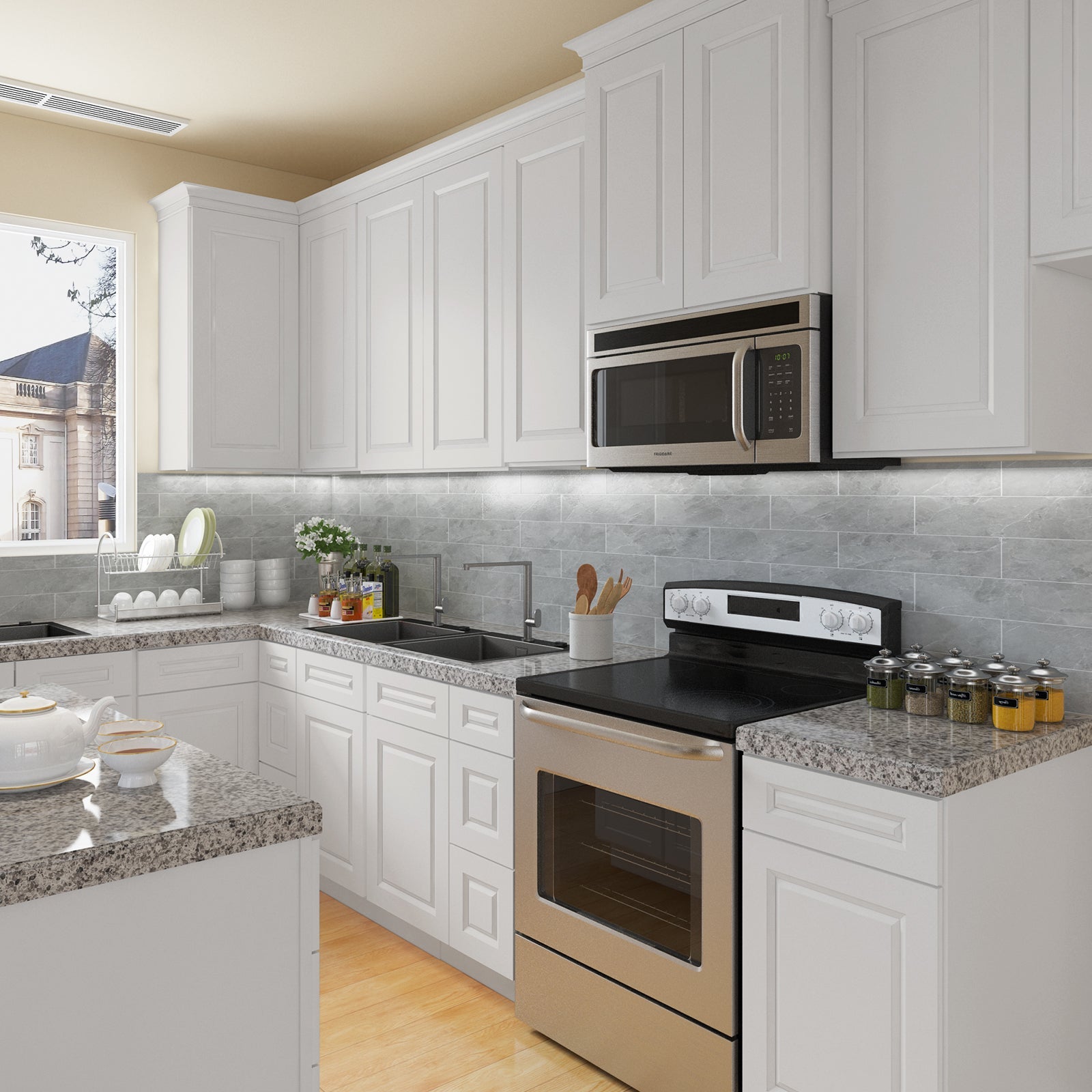 21"Dx30"Wx34-1/2"H Birch Solid Wood Bath Vanity Cabinet without Top V3021DR