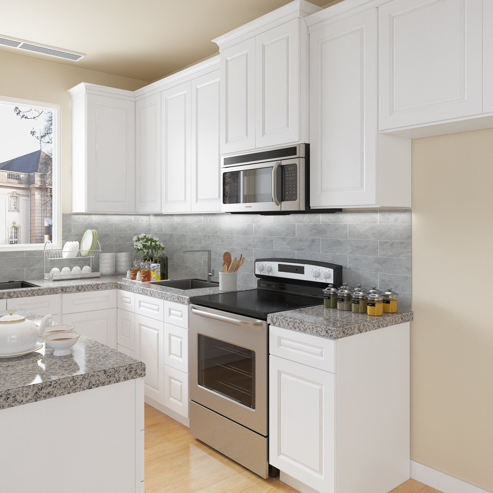 21"D Birch Solid Wood X 42"W X 34-1/2"H Bath Vanity Double Drawer Cabinet without Top VDDB42