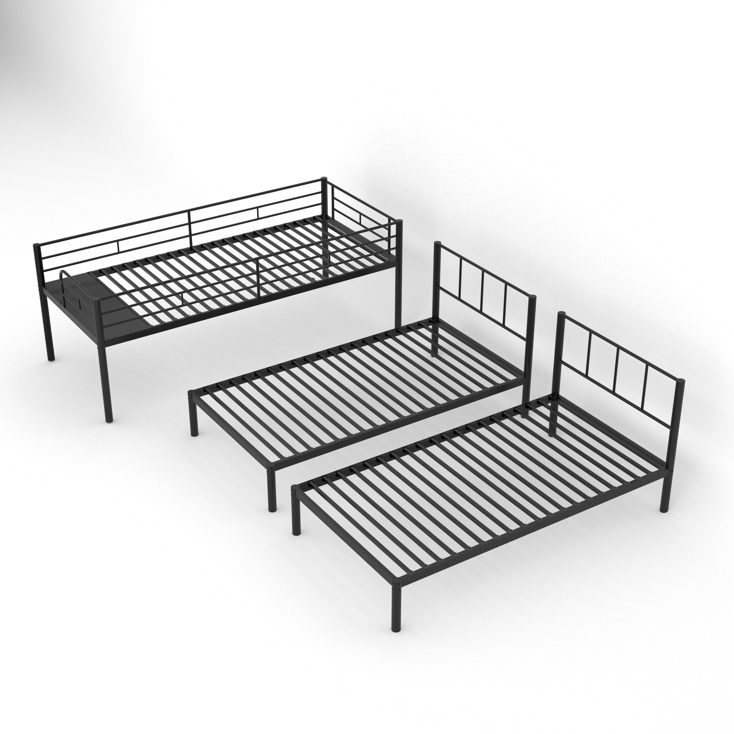 Metal Twin over Twin&Twin Triple Bed for Kids,Comfortable Rungs,CPC Certified,No Box Spring Needed,Heavy Duty,Easy to Assemble