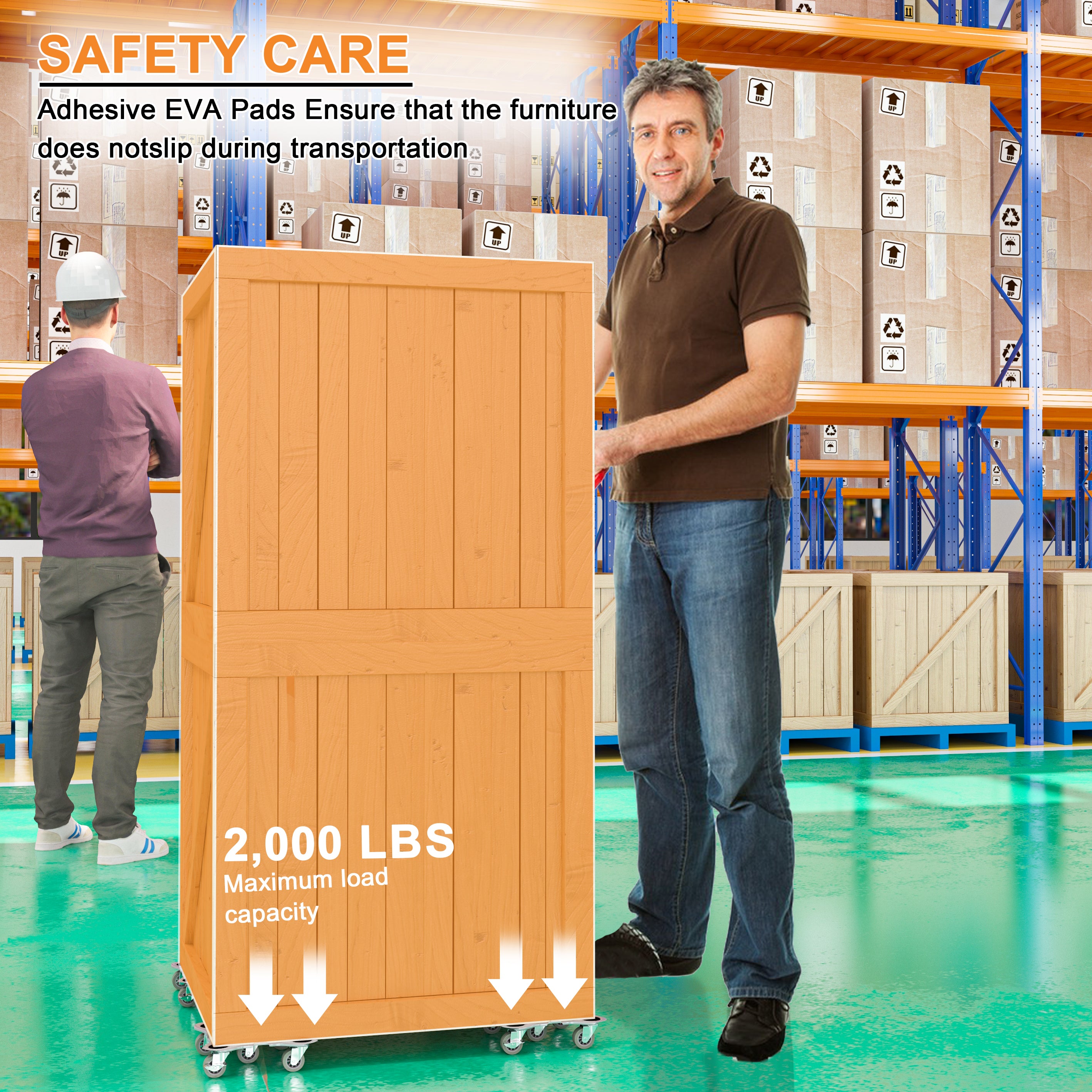 Drywall Cart with Maximum Load 2000 lbs. Load Capacity, Furniture Movers Set with 5-Wheels for Sofa Fridge (Set of 4)