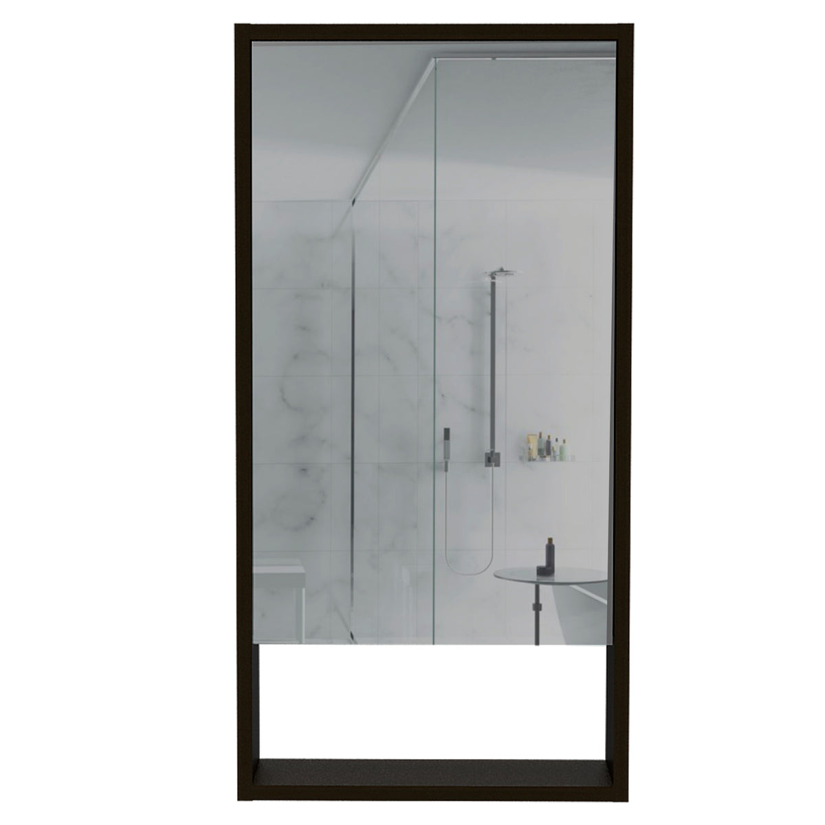 Mariana Medicine Cabinet, One External Shelf, Single Door Mirror Two Internal Shelves -Black