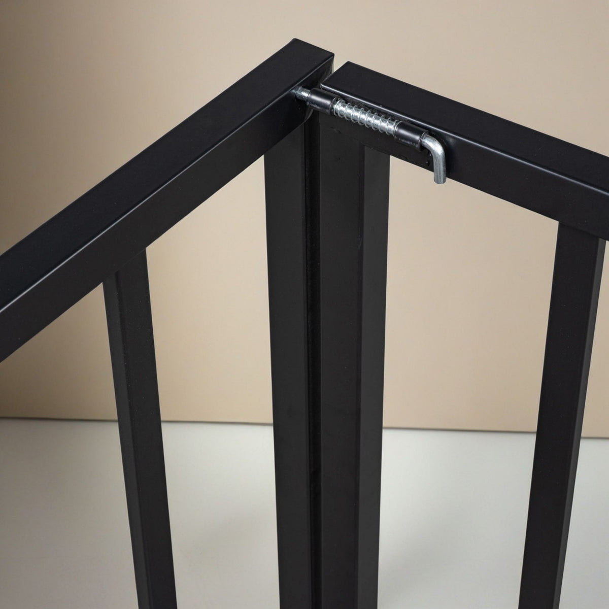 Metal Floor Fence Bed, Montessori Bedframe, with Safety Guardrail and Door