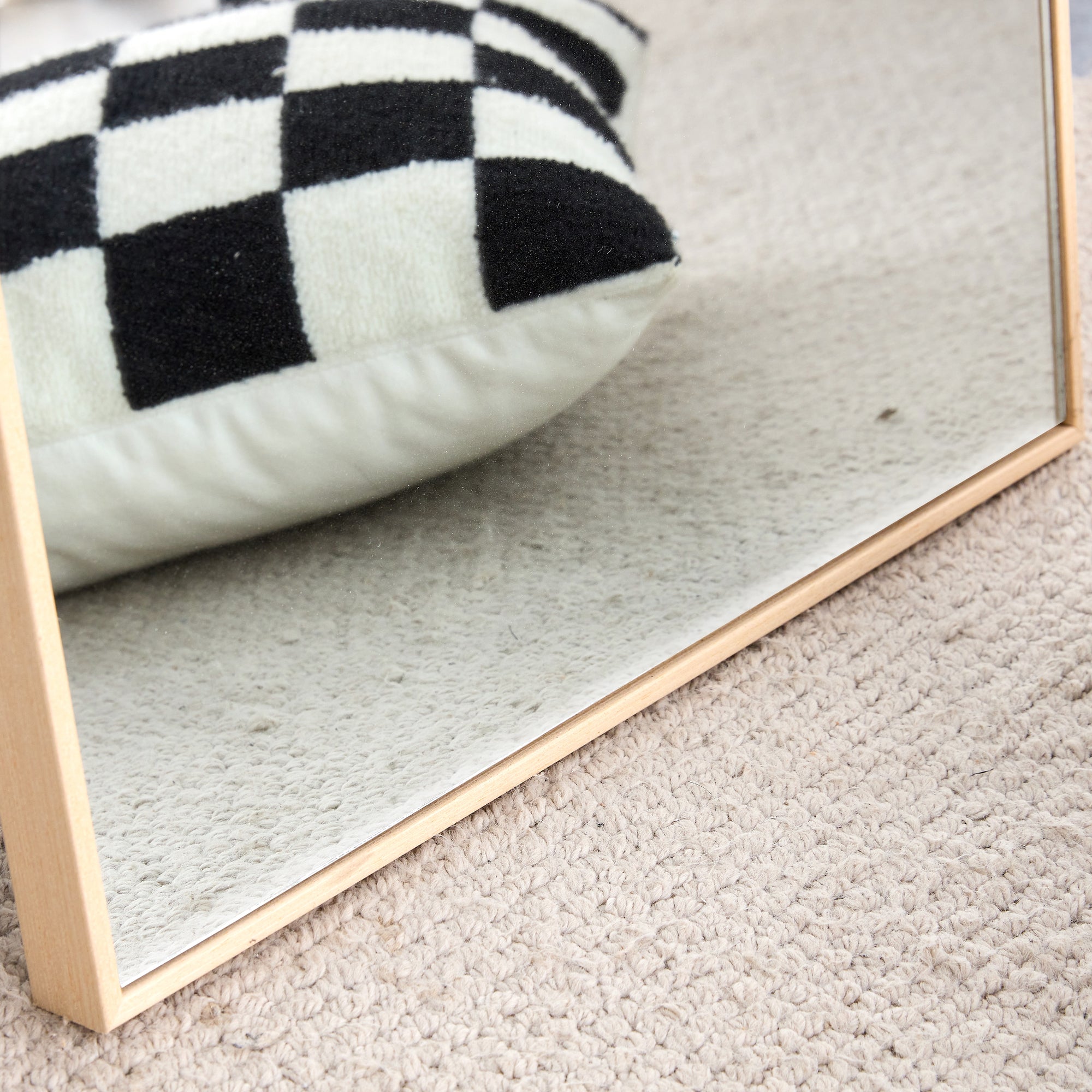 Oak solid wood frame full length mirror, dressing mirror, bedroom entrance, decorative mirror, clothing store, and floor mounted mirror. 60" *17.3"