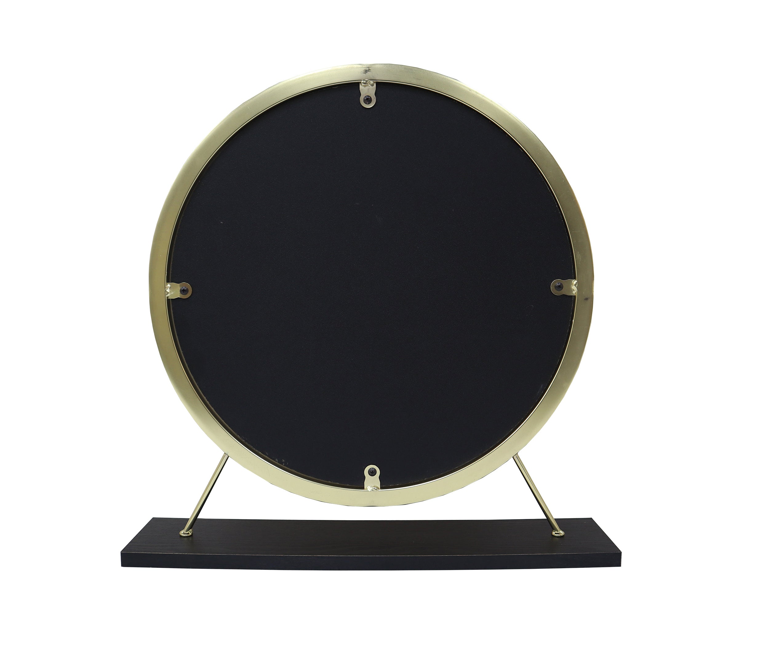 Vanity Mirror & Stool in Faux Fur, Mirror, Black & Brass Finish AC00931
