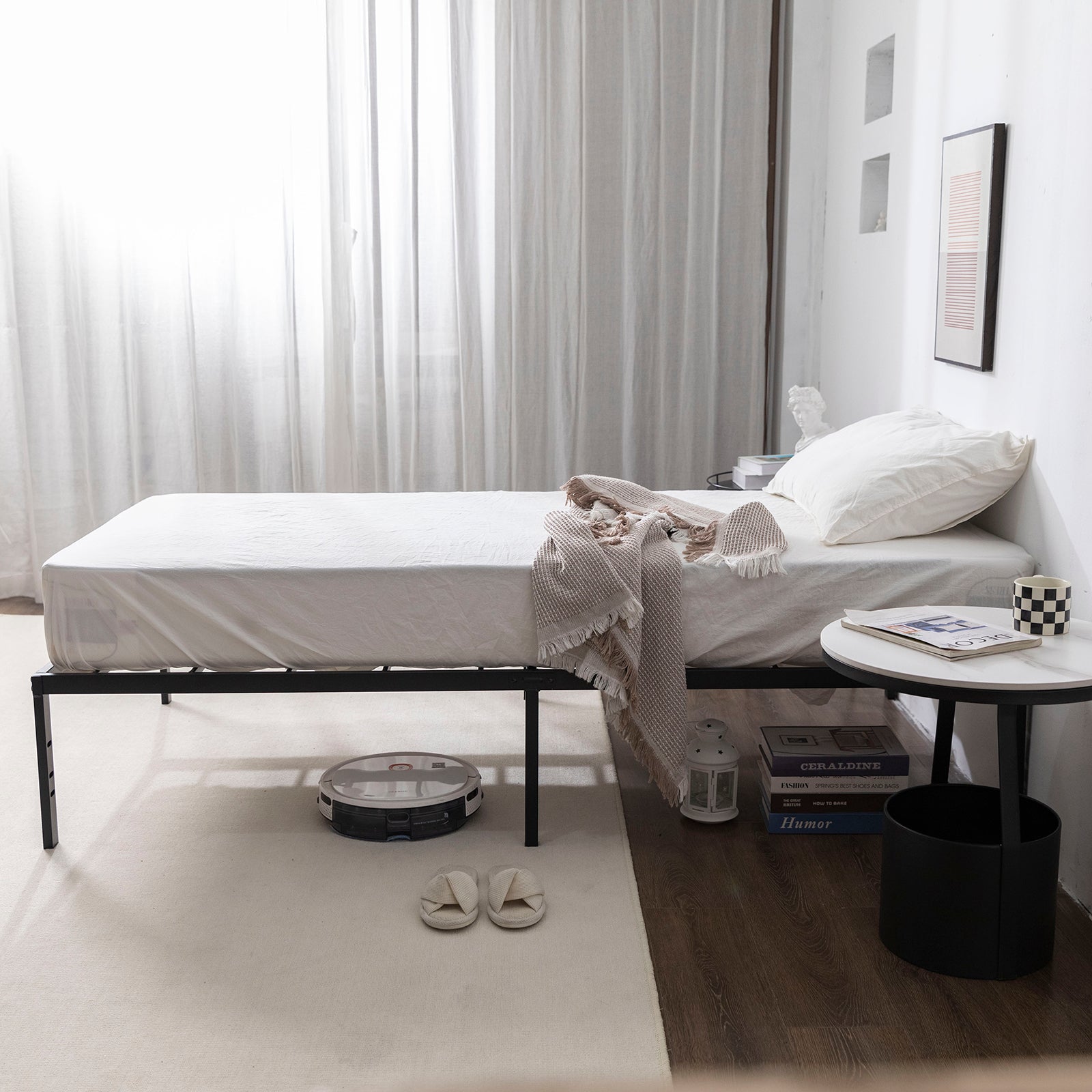 Twin Metal Platform Bed Frame,No Box Spring Needed