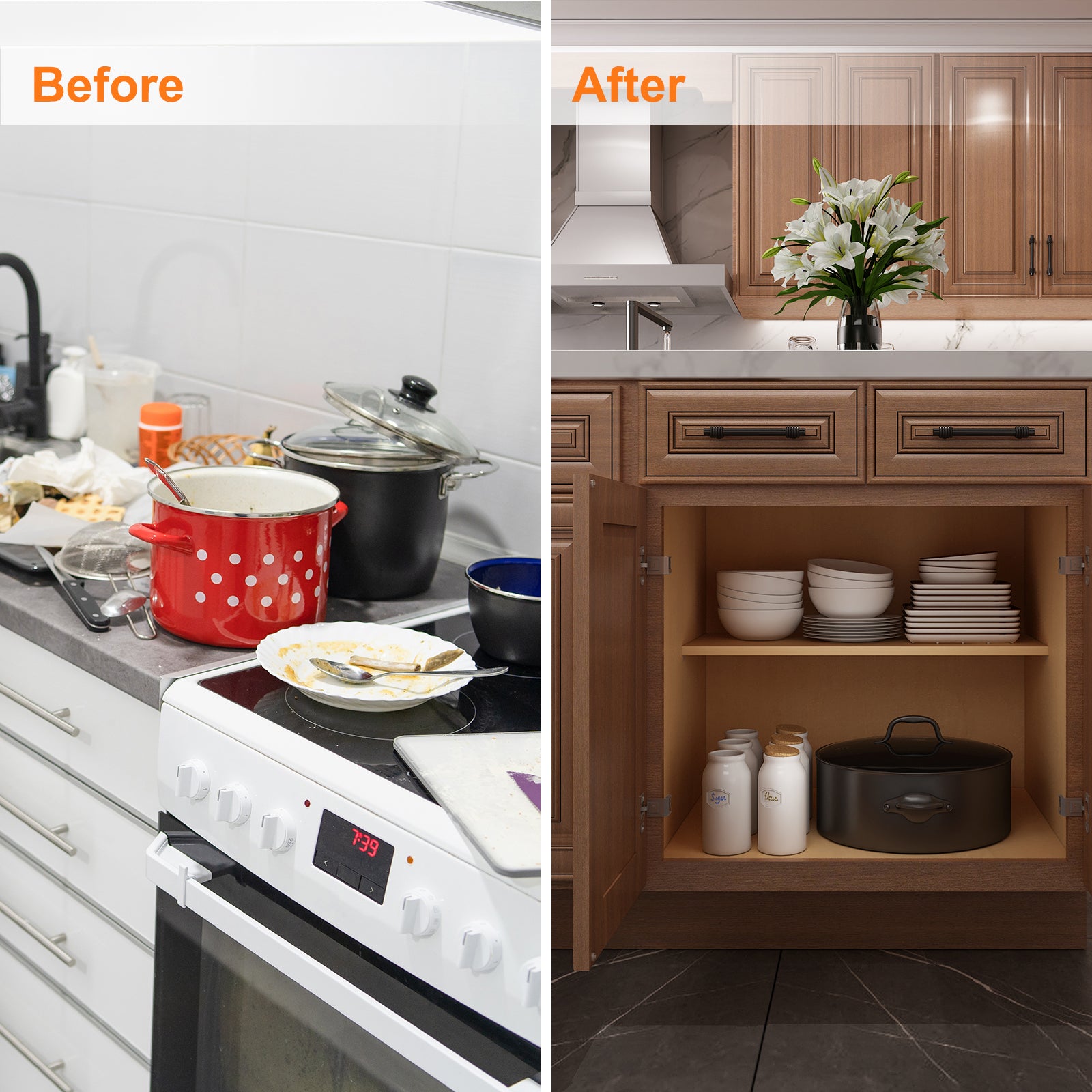 24"D Birch Solid Wood X 30"W X 34-1/2"H Base Kitchen Cabinet B30