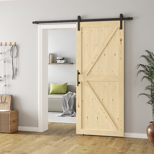 Sliding Barn Doors withHardware Kit Wood Unfinished Solid Pine Barn Doors with Track Kit