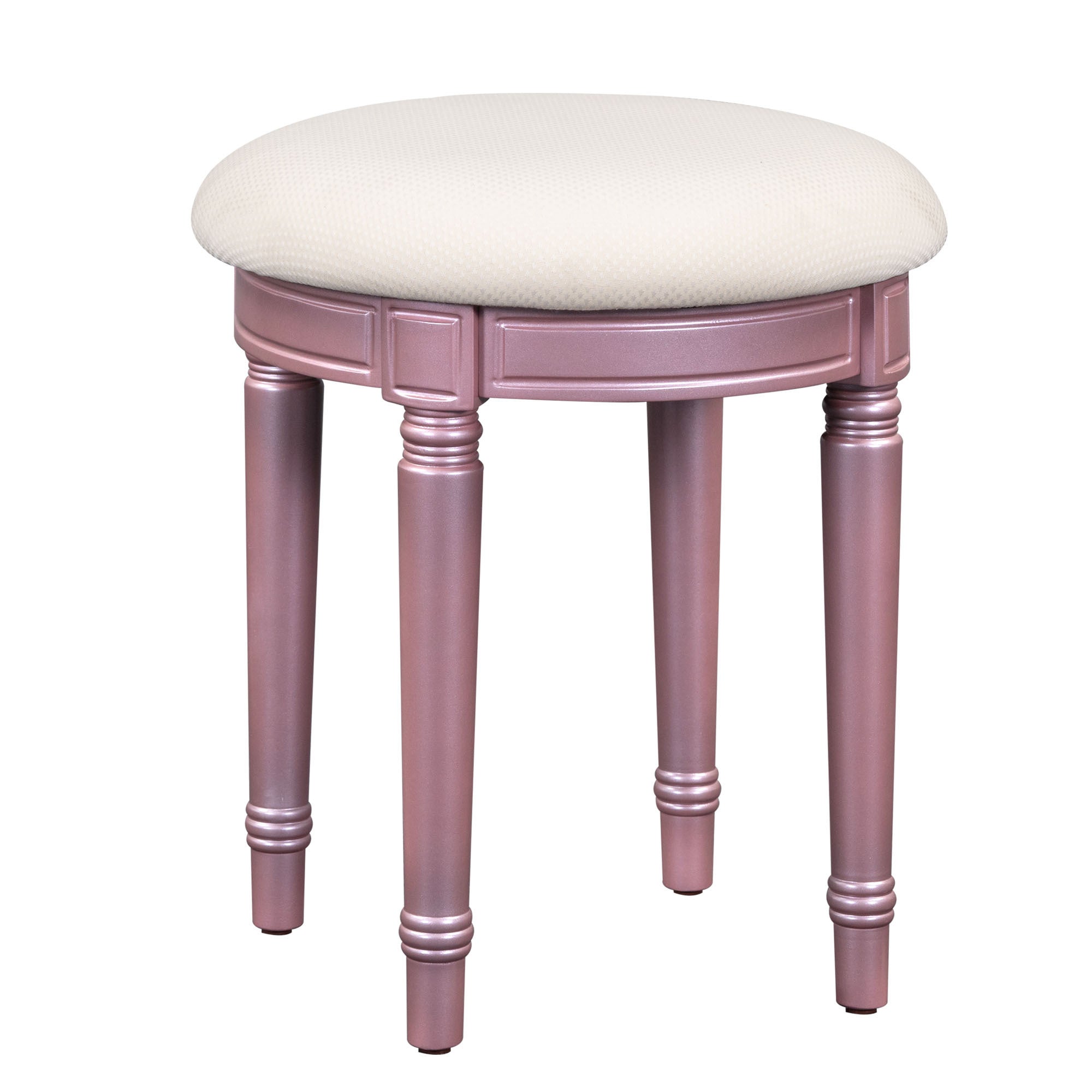 43" Dressing Table Set with Mirrored Drawers and Stool, Tri-fold Mirror, Makeup Vanity Set for Bedroom, Rose Gold