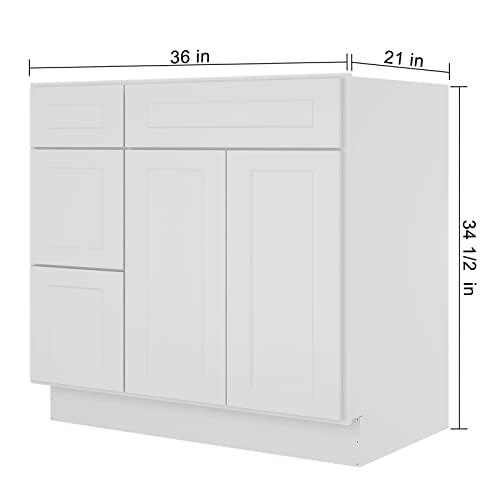 36'' Left  Bathroom Vanity Sink Base Cabinets S-V3621DL