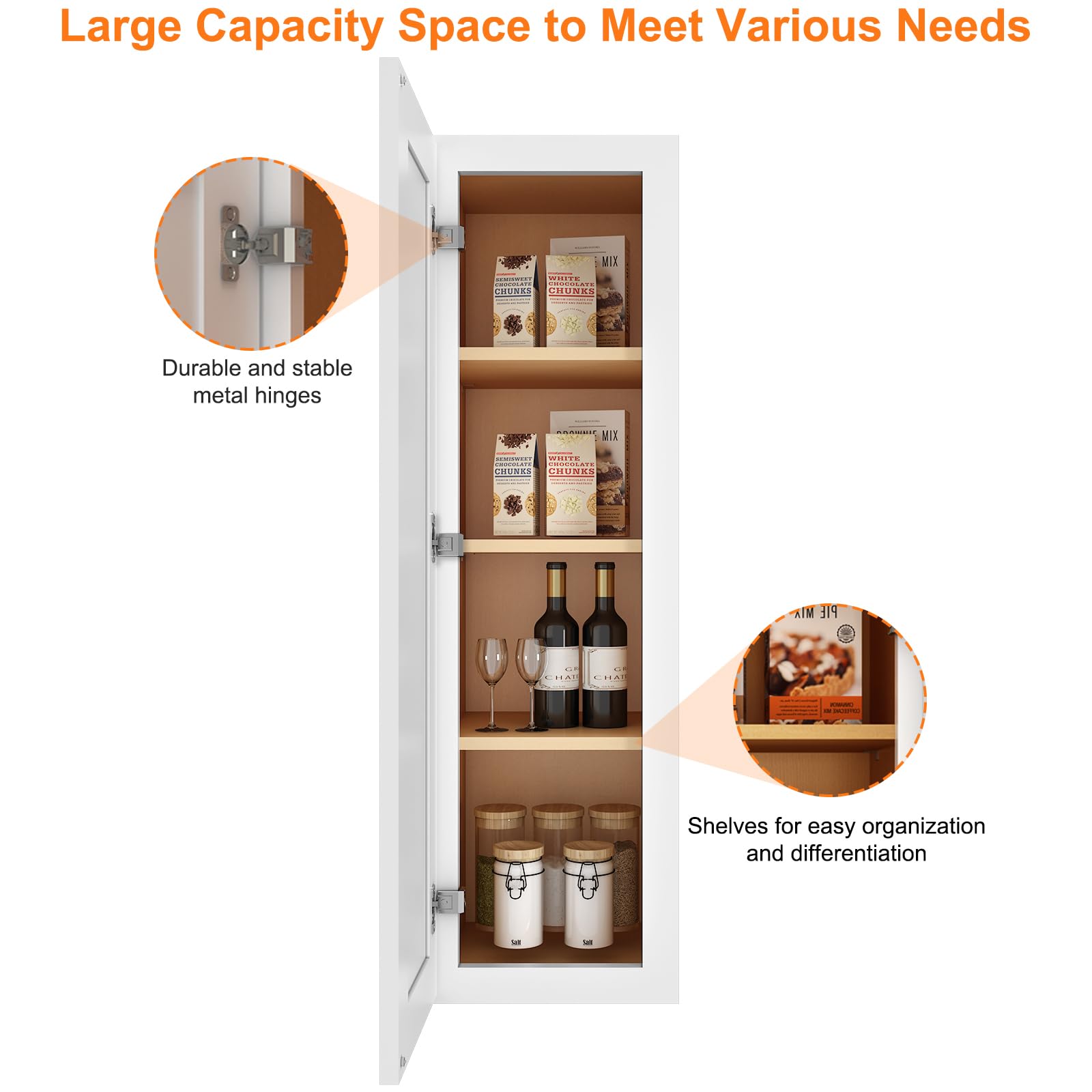 Vertical Wall Cabinets Shaker White