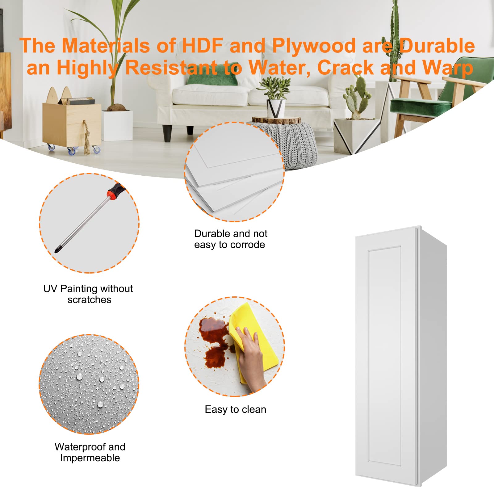 Vertical Wall Cabinets Shaker White