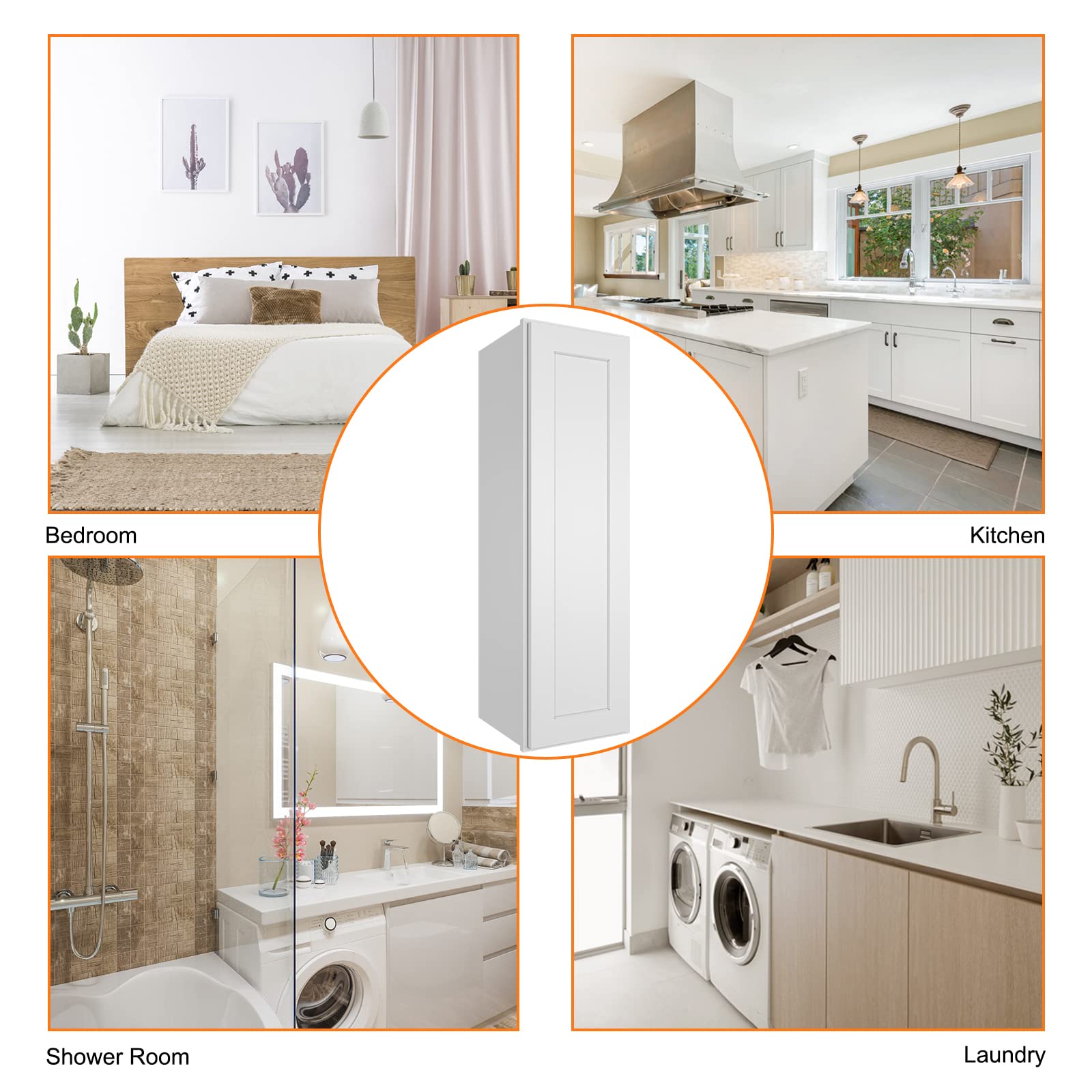 Vertical Wall Cabinets Shaker White