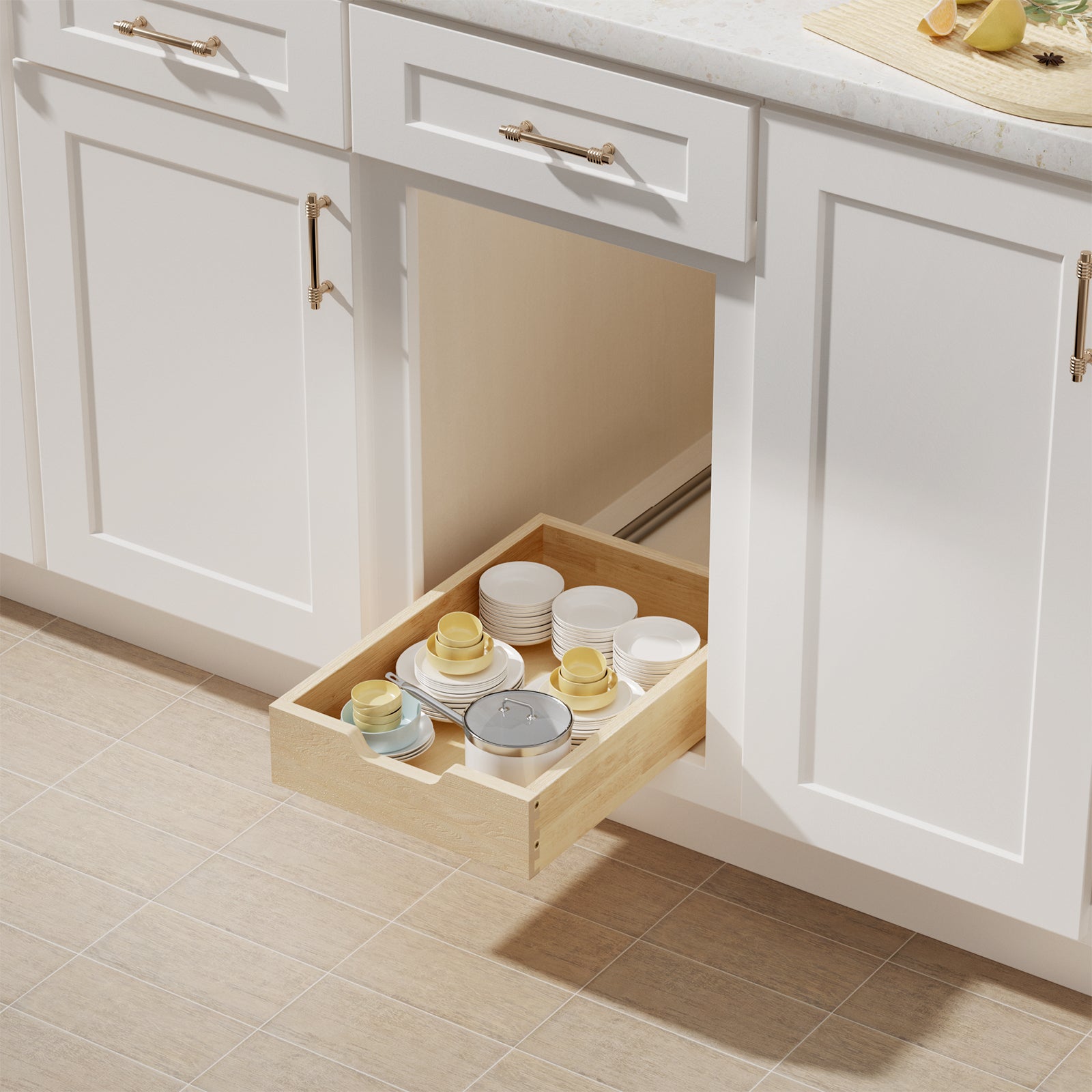 KD-Soft Close Pull Out Cabinet Drawer for Kitchen Cabinets and Pantry