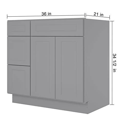 36'' Left  Bathroom Vanity Sink Base Cabinets S-V3621DL