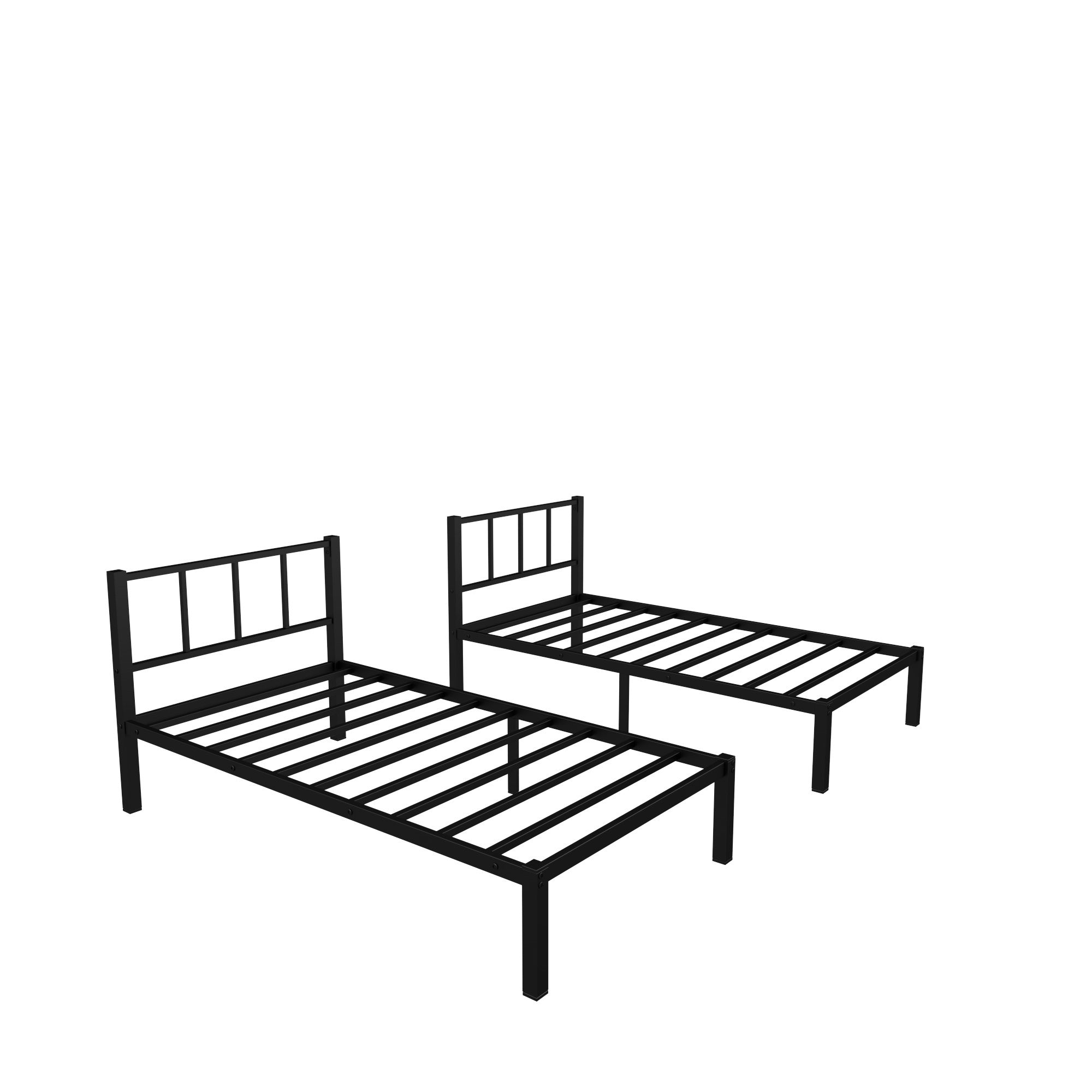 Twin over Twin & Twin Bunk Beds for 3, Twin XL over Twin & Twin Bunk Bed Metal Triple Bunk Bed, Black(Pre-sale date: October 31st)
