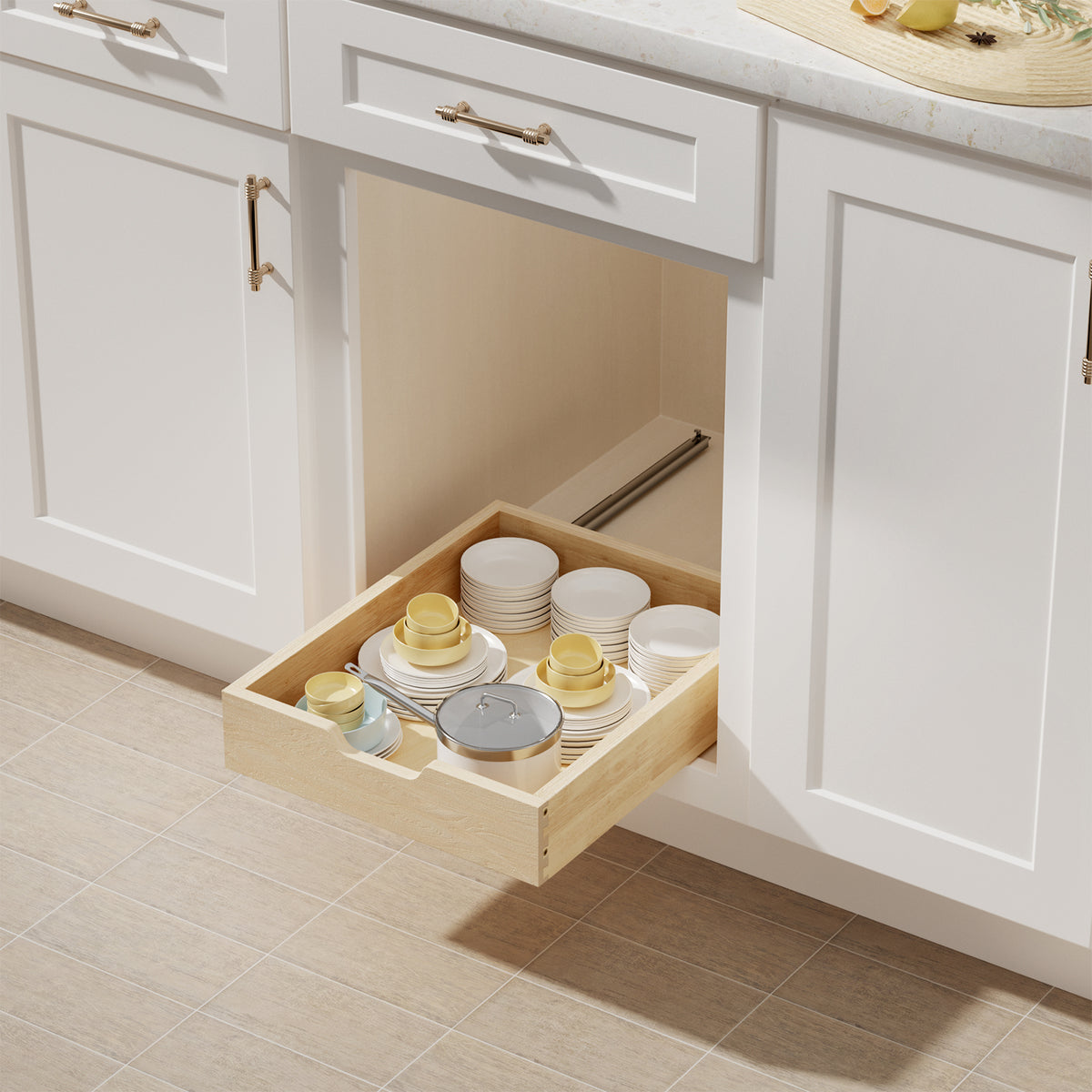 KD-Soft Close Pull Out Cabinet Drawer for Kitchen Cabinets and Pantry