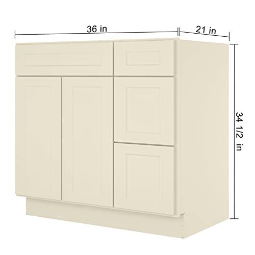 36'' Right Bathroom Vanity Sink Base Cabinets S-V3621DR