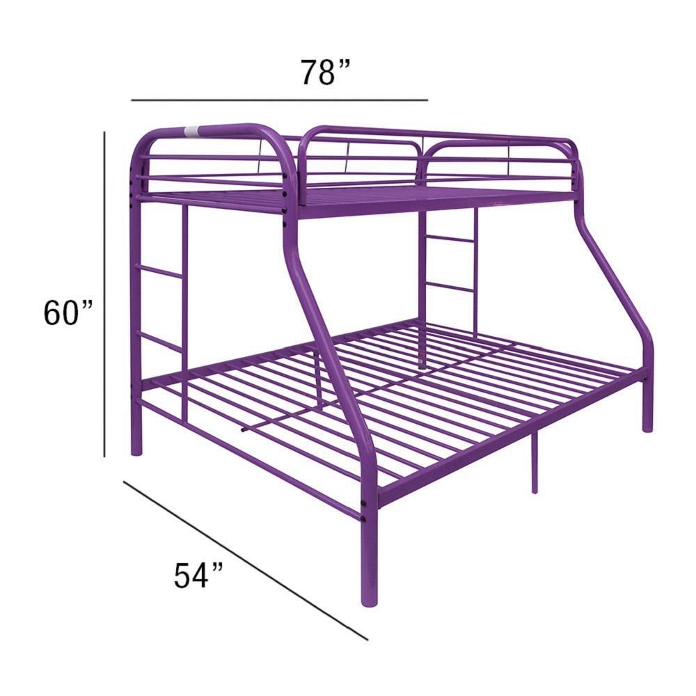 Tritan Bunk Bed (Twin/Full) in Purple 02053PU