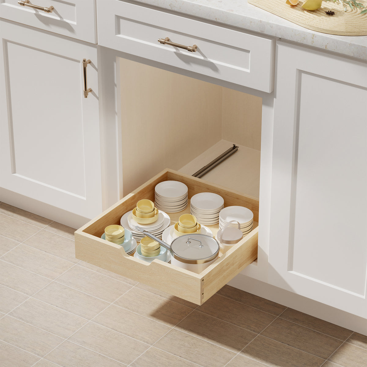 KD-Soft Close Pull Out Cabinet Drawer for Kitchen Cabinets and Pantry