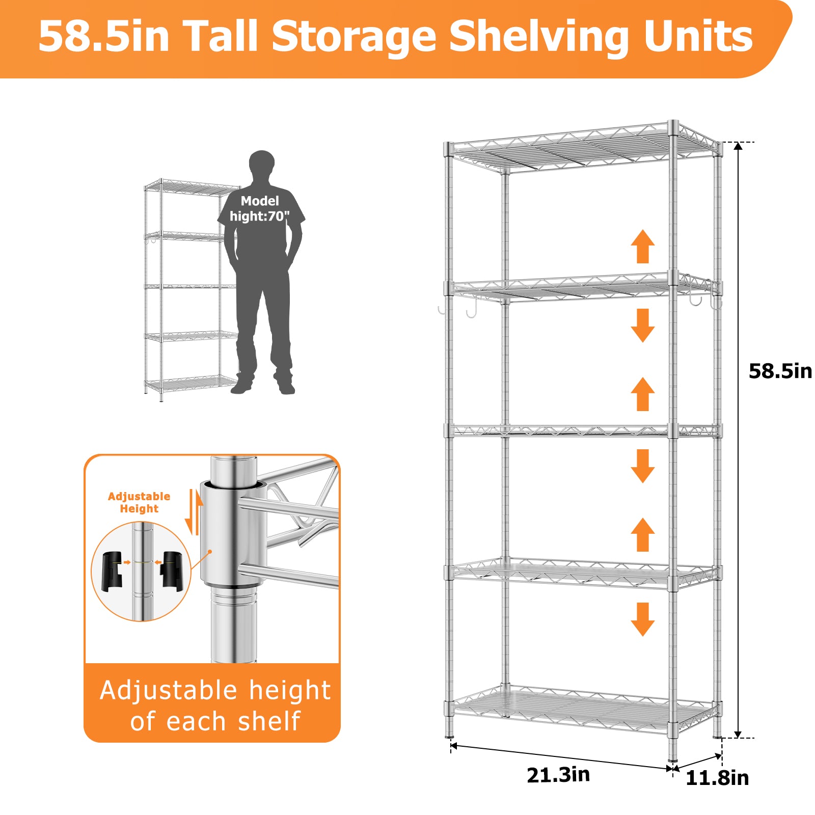 Adjustable Heavy Duty Metal Shelving