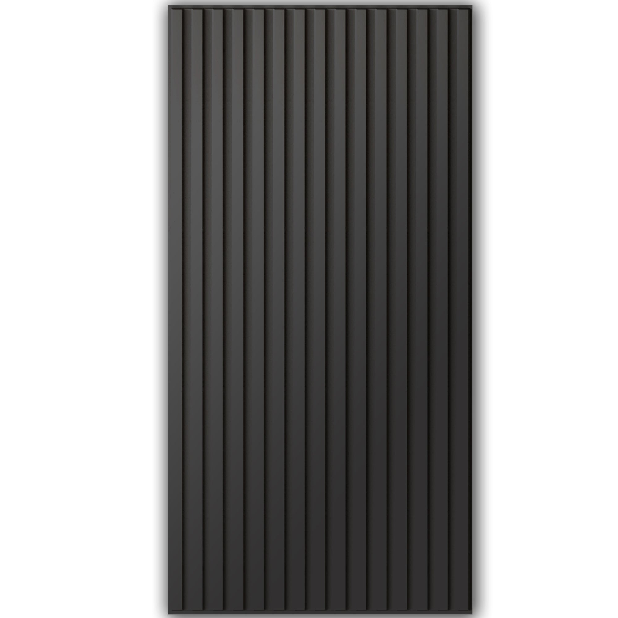 PVC Slat Wall Panel, 2x4 Feet 3D Fluted Textured Panel Black, Suitable for Kitchen, Living Room, and Home 3D Wall Panels(12-Pack, 96 Sq.ft)