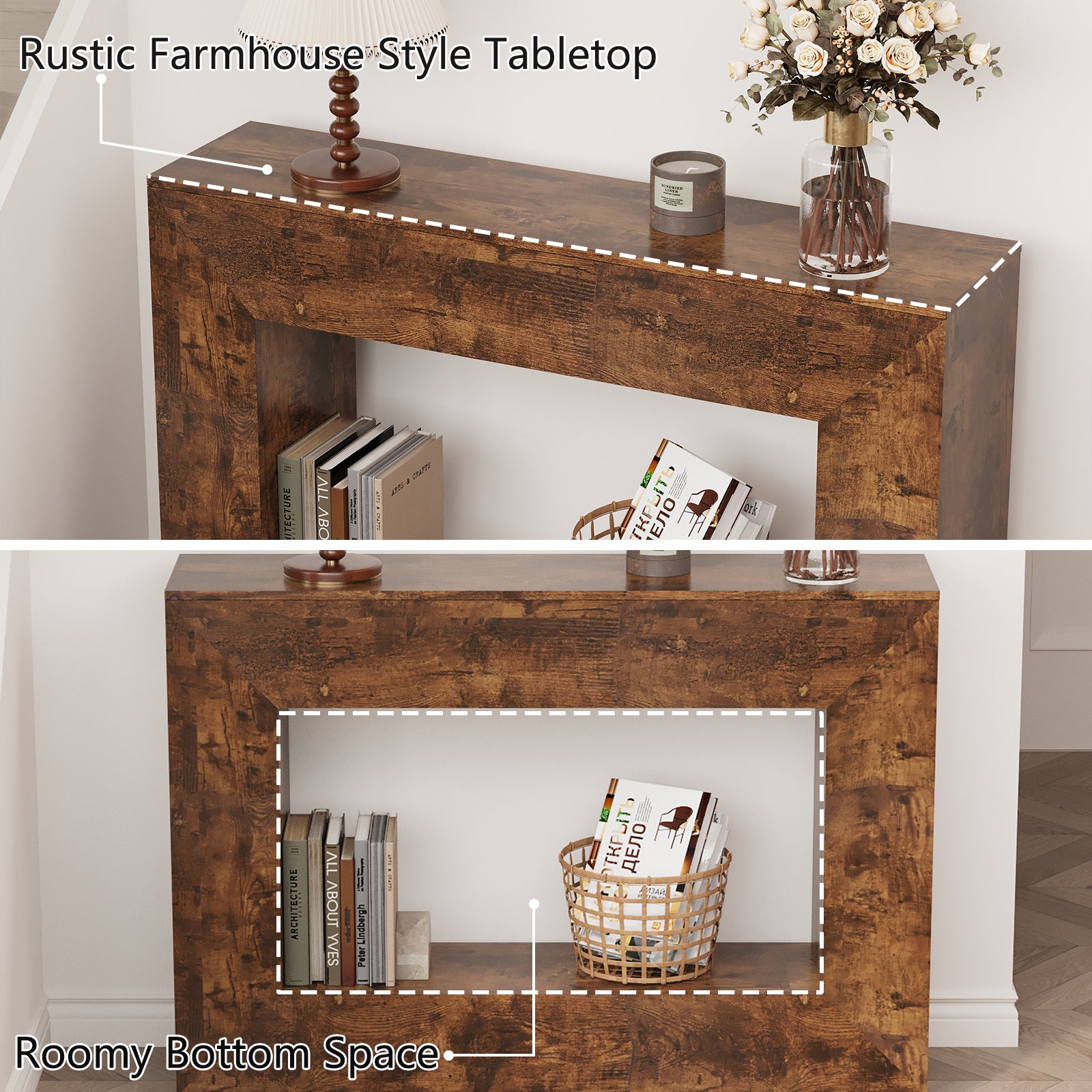 47"W Console Table With Storage , Sofa Tables,Hallway Accent Tables For Living Room, Entrance, Foyer