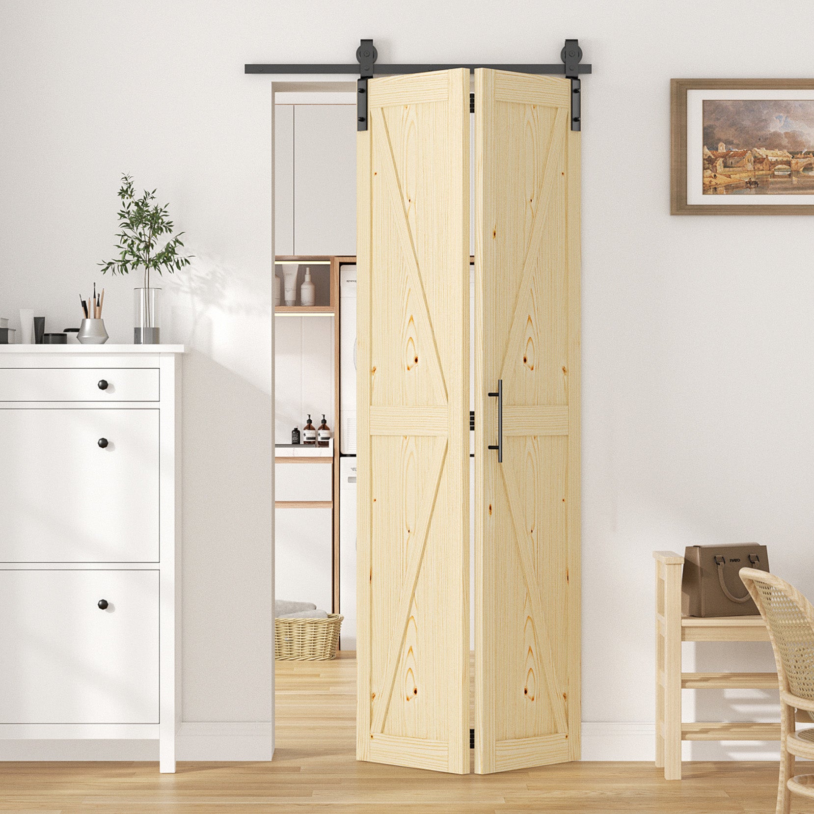 36in x 84in Bifold Barn Door with Hardware Kit
